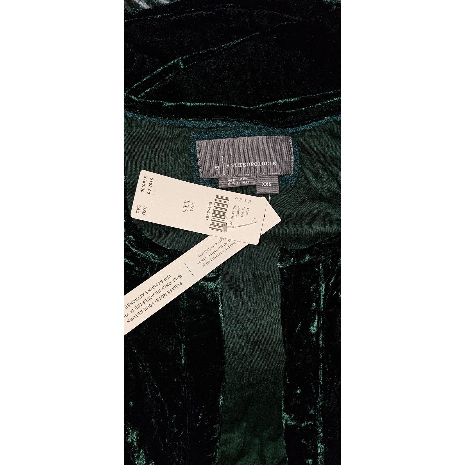 Anthropologie New Anthropologie The Somerset Mini Dress: Velvet $168 XXS Size XXS / US 00 / IT 34 - 8 Thumbnail