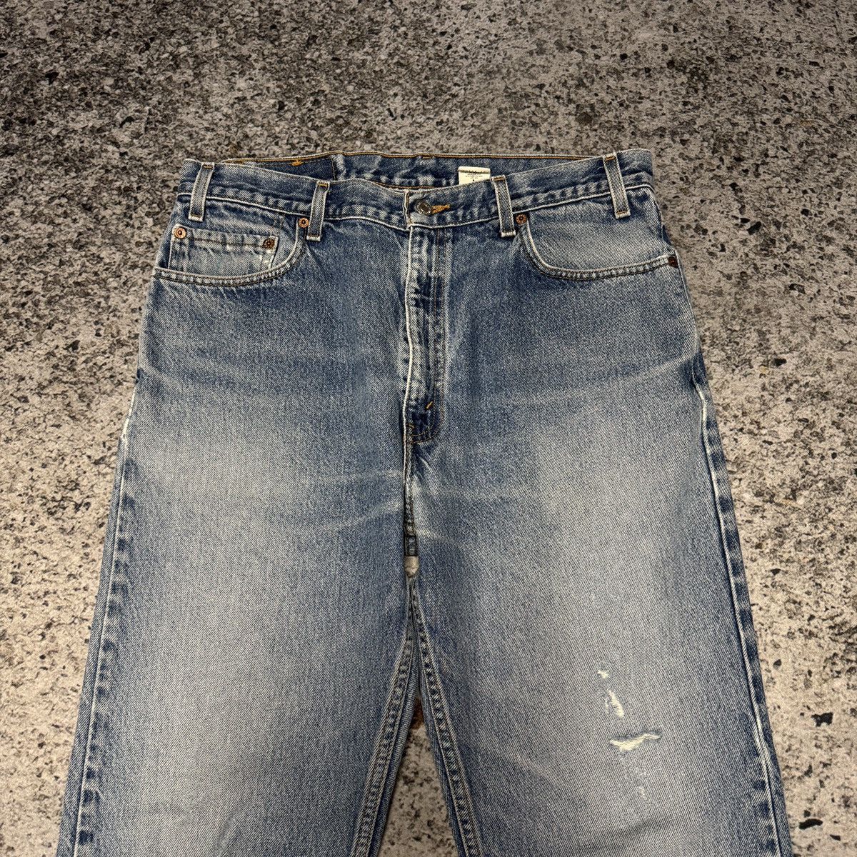 Levi's Levi’s 505 Faded Thrashed Distressed Jeans ERD Grunge Chrome Size US 35 - 3 Thumbnail