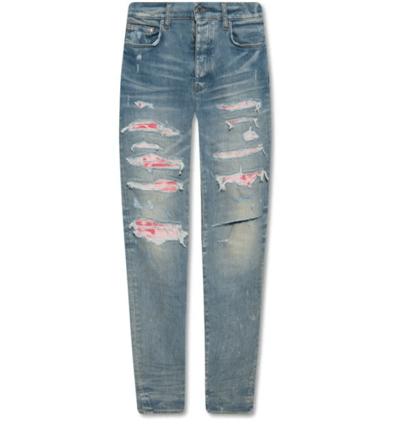 Amiri o1mle0426 Tie Dye Bandana Thrasher Jeans in Indigo Blue Size US 38 / EU 54 - 1 Preview