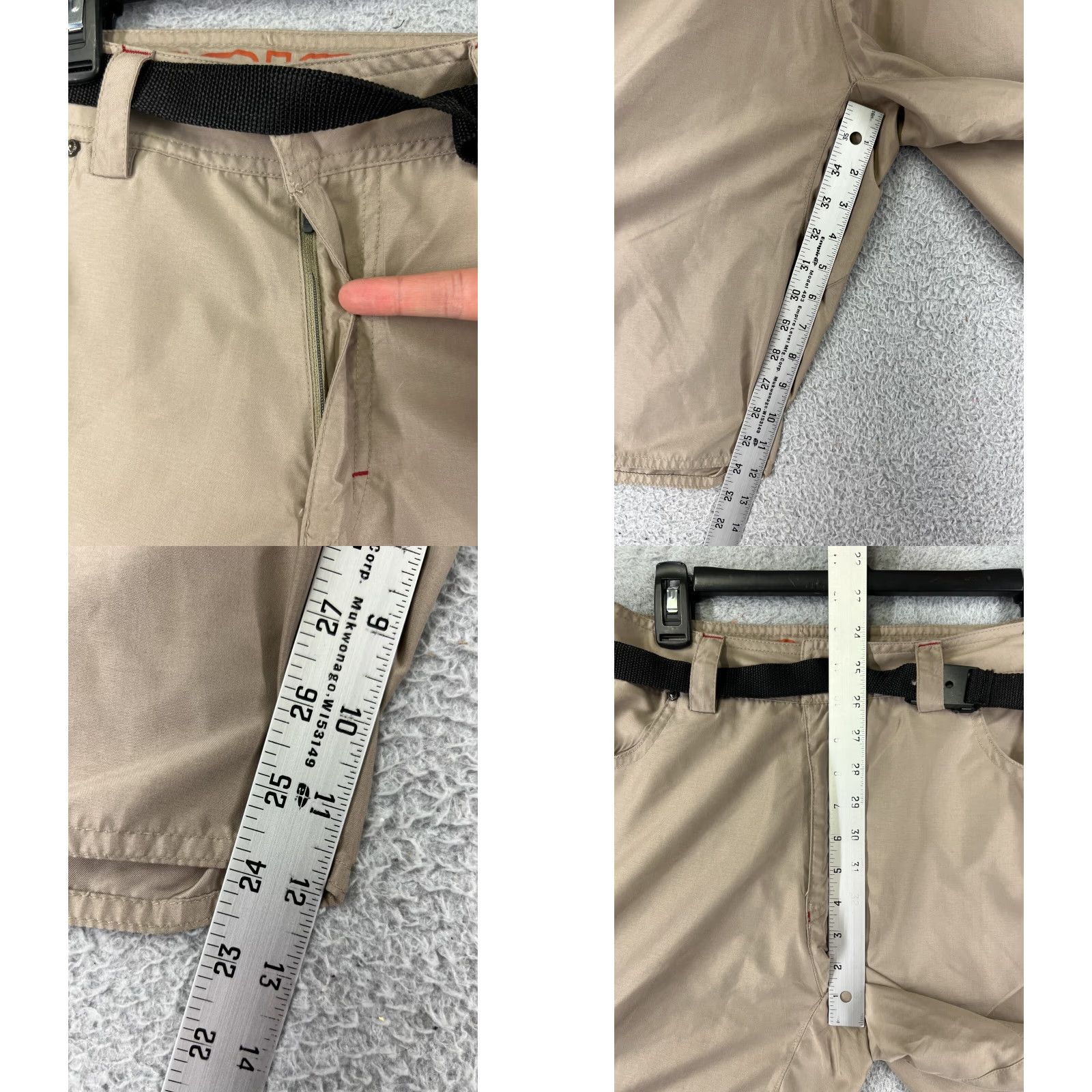 Vintage ZOIC Mens Cargo Shorts Beige XL Canvas Belted Cargo Pocket Casual Outdoors Hiking Camping Fishing Shirt? Size US 36 / EU 52 - 8 Thumbnail