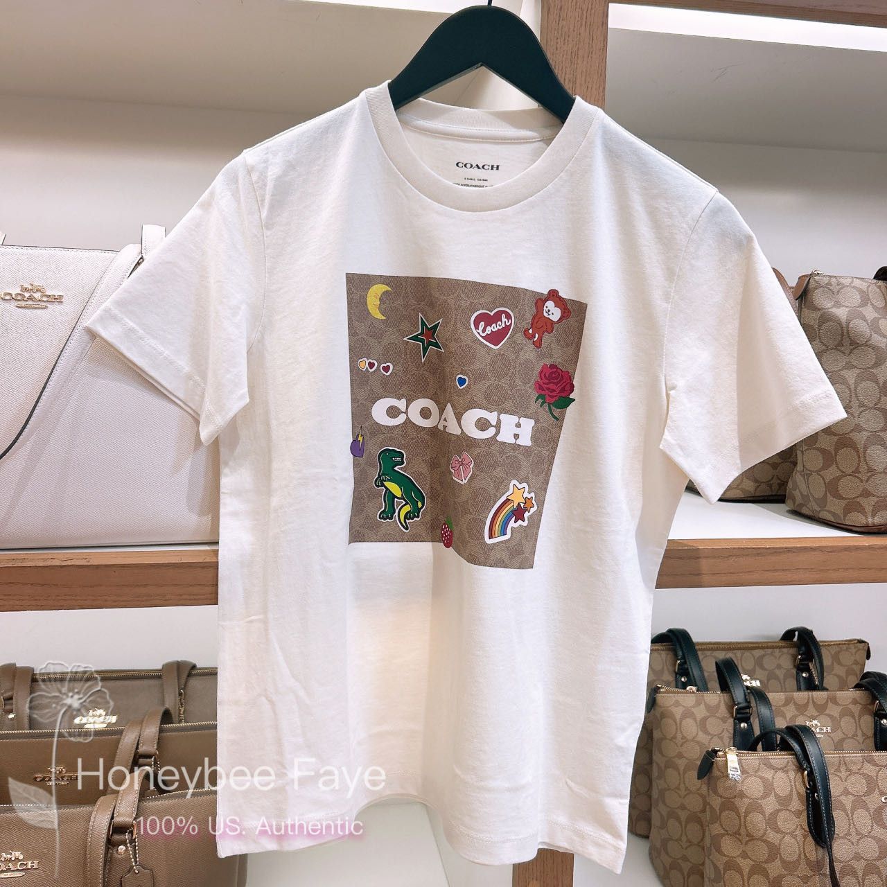 Coach Signature Square T Shirt In Organic Cotton Size XL / US 12-14 / IT 48-50 - 2 Thumbnail