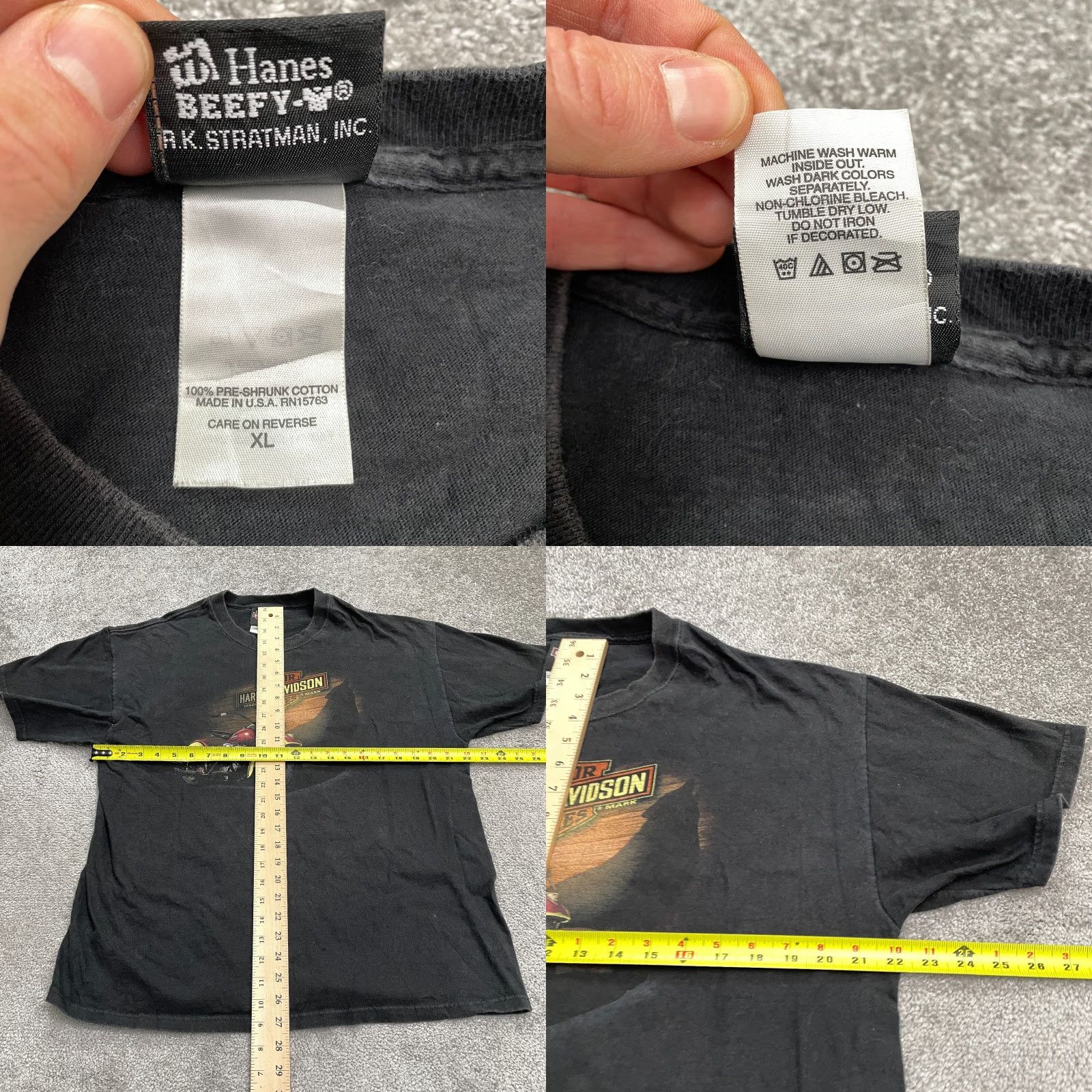 Harley Davidson Harley-Davidson Hanes Beefy-T Graphic T-Shirt Womens XL Black Cotton Crew Tee Size XL / US 12-14 / IT 48-50 - 8 Thumbnail