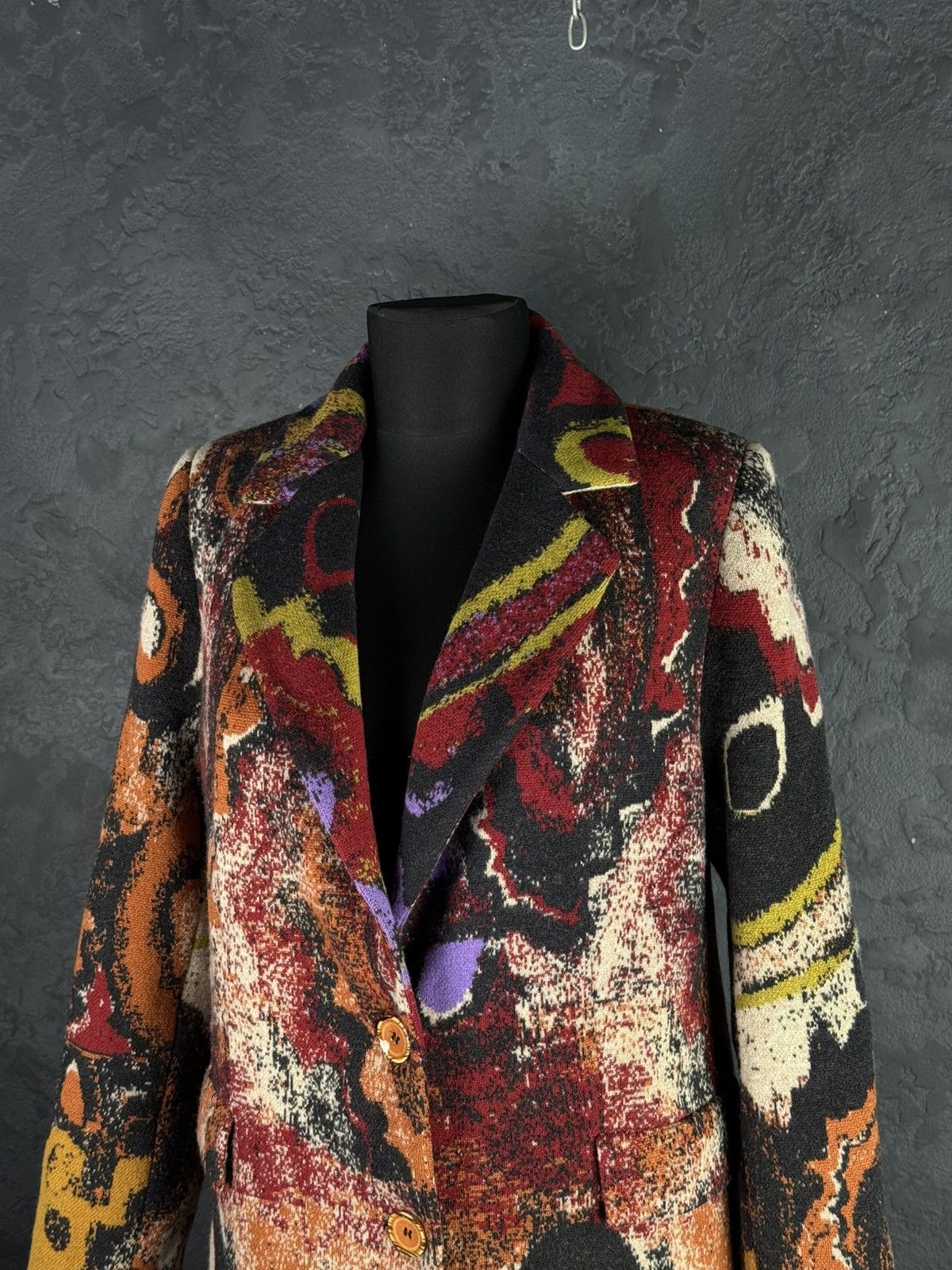 Other IVKO Women’s 100% Wool Abstract Pattern Coat Size 38 / M Size M / US 6-8 / IT 42-44 - 5 Thumbnail