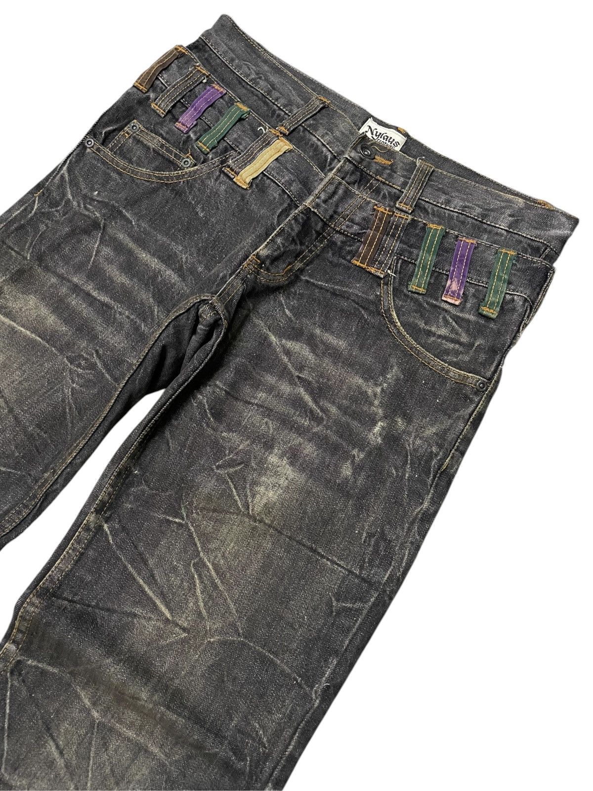 Le Grande Bleu (L.G.B.) Nylaus Japan Double Waist Wrinkled Whisker Faded Wash Jeans Size US 30 / EU 46 - 3 Thumbnail