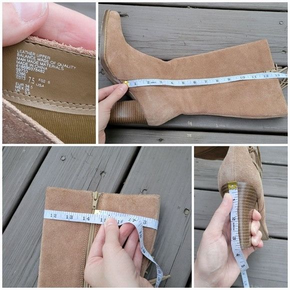 Vintage Vintage 90s y2k Camel Tan Suede Leather Fringe Western Boho Size US 7.5 / IT 37.5 - 8 Thumbnail