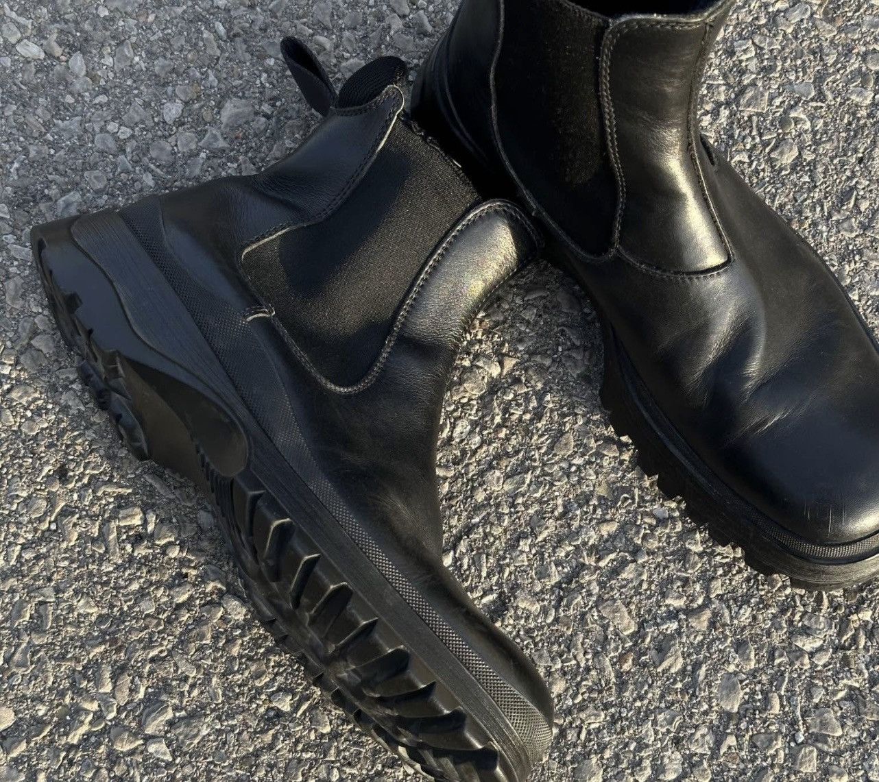 Prada Prada Brixxen Black Leather Chelsea Boots Size US 9 / EU 42 - 1 Thumbnail