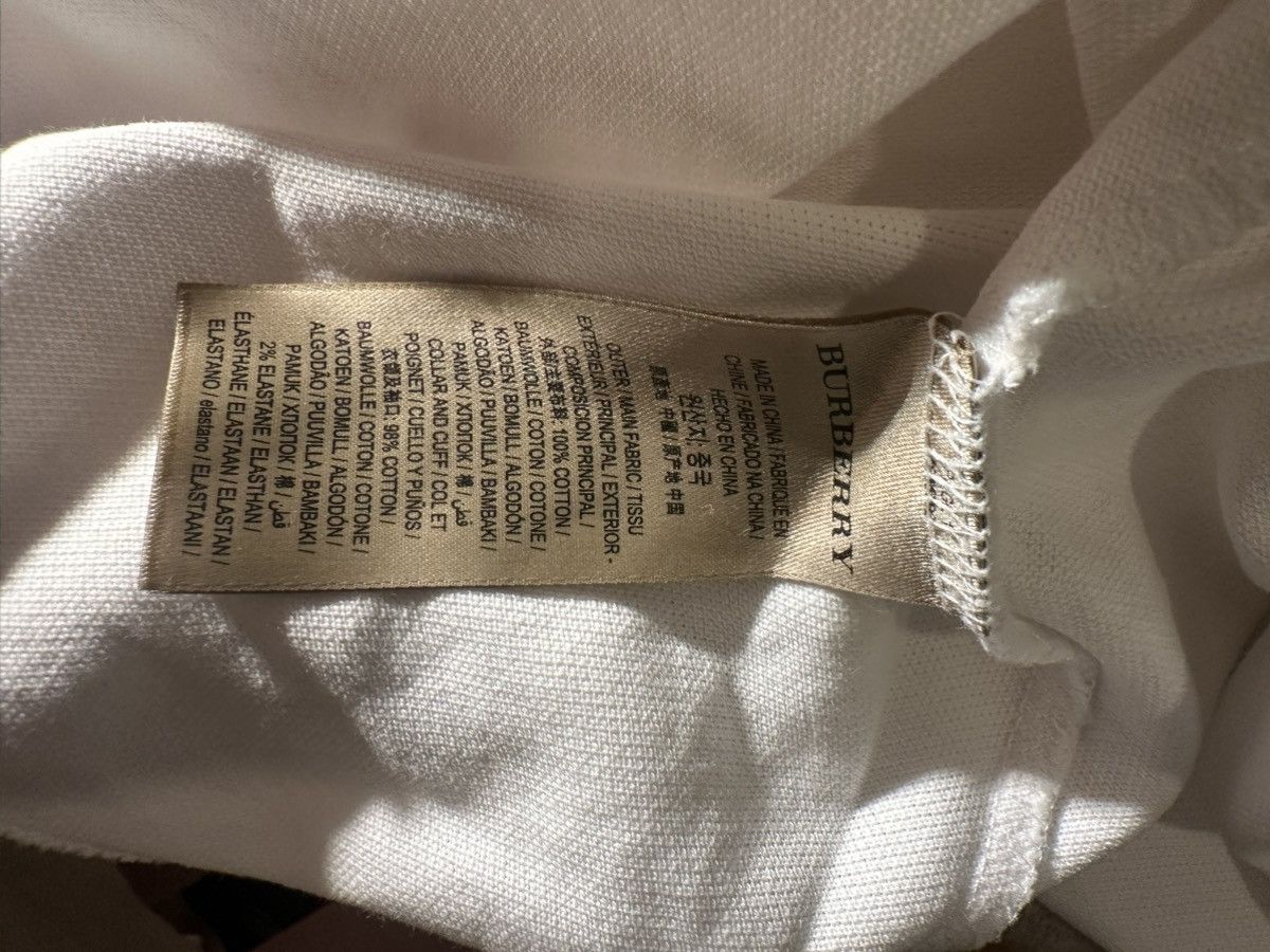 Burberry Burberry White Piqué Polo L — Animal Patch, Check Placket Size US L / EU 52-54 / 3 - 6 Thumbnail