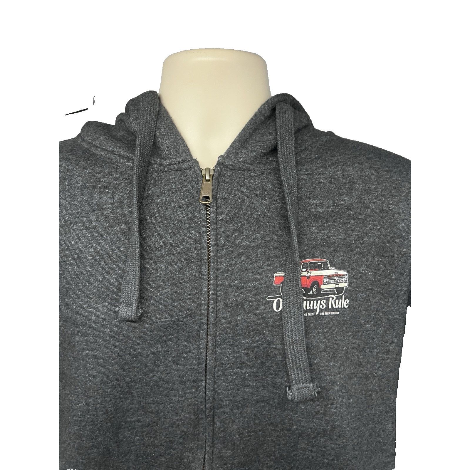 Vintage Old Guys Rule Truck Gray Zip Up Hoodie Jacket Large 50/50 Size US L / EU 52-54 / 3 - 5 Thumbnail