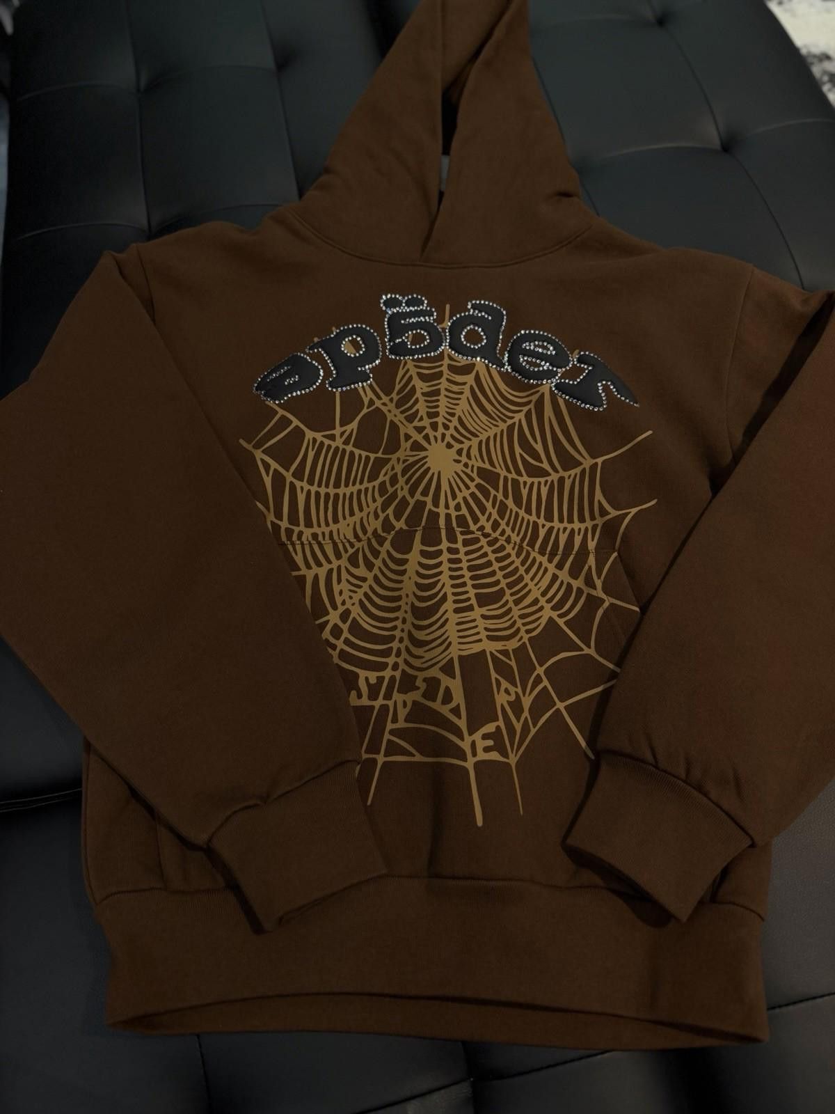 Sp5der Sp5der Worldwide Brown Crystal Hoodie Size (Small) (NEW) Size US S / EU 44-46 / 1 - 2 Thumbnail