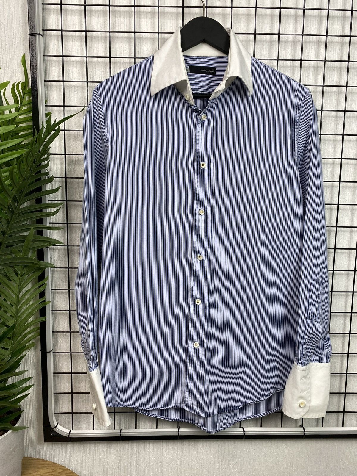 Dsquared2 Dsquared2 men striped shirt logo 50 size Blue white Size US M / EU 48-50 / 2 - 1 Thumbnail