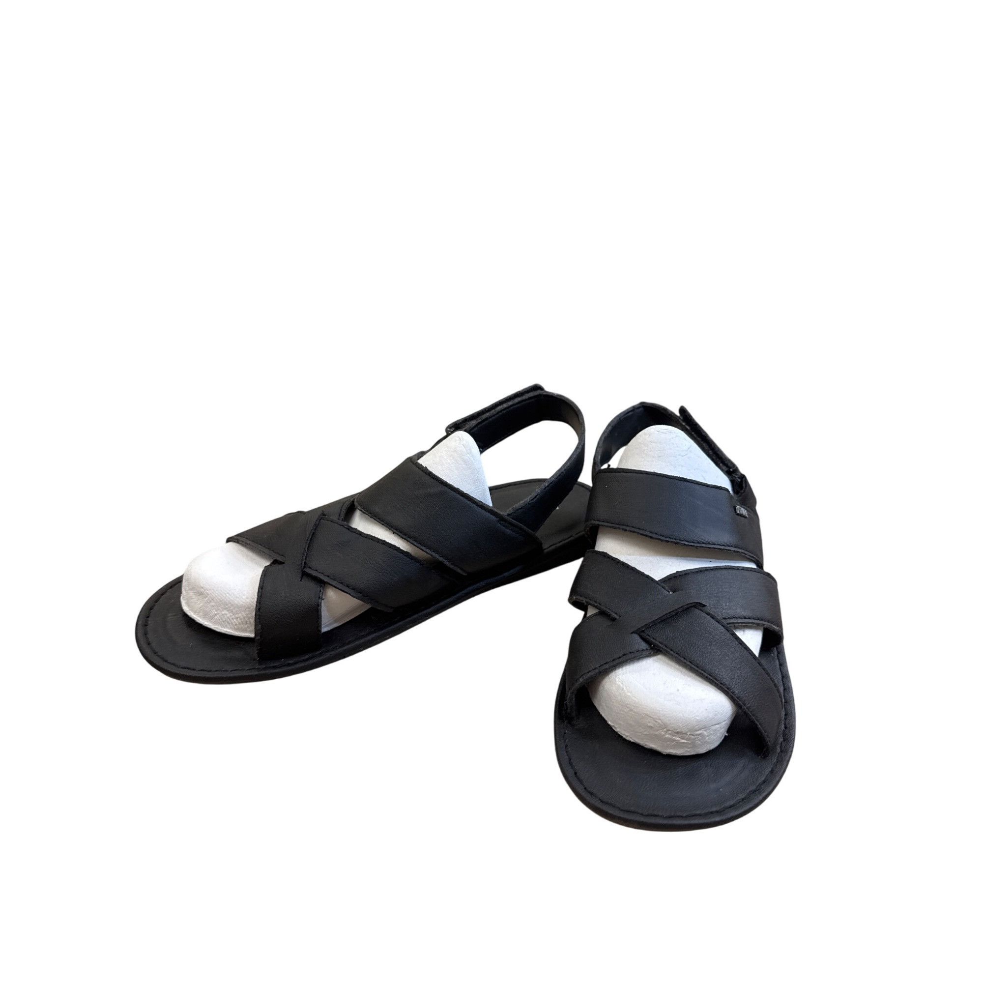 Other NDure Mens Black Leather Strap Sandals Size 11.5 SKU 8302 Size US 11.5 / EU 44-45 - 2 Thumbnail