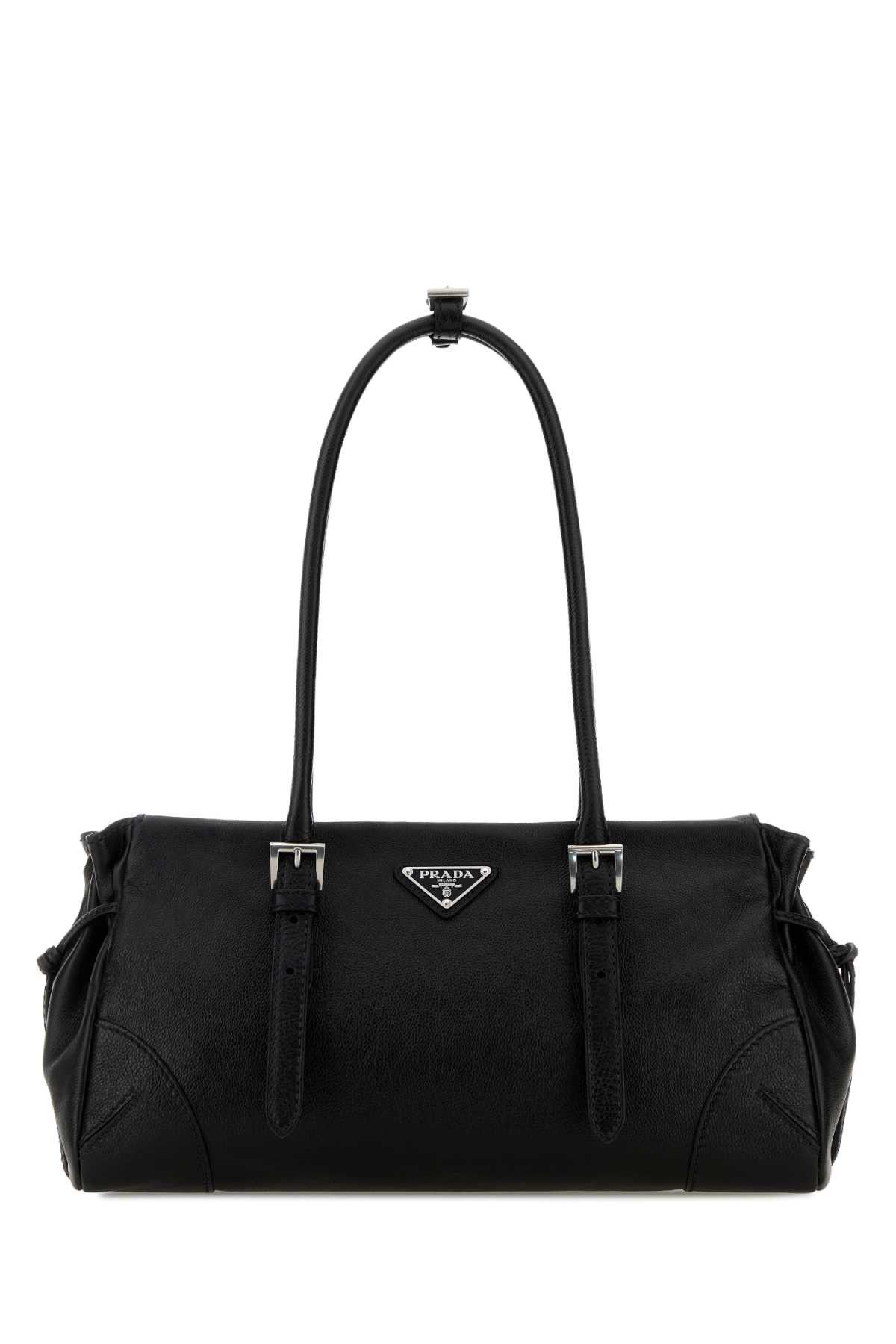 Prada Black Leather Medium Prada Bonnie Shoulder Bag Size ONE SIZE - 1 Thumbnail