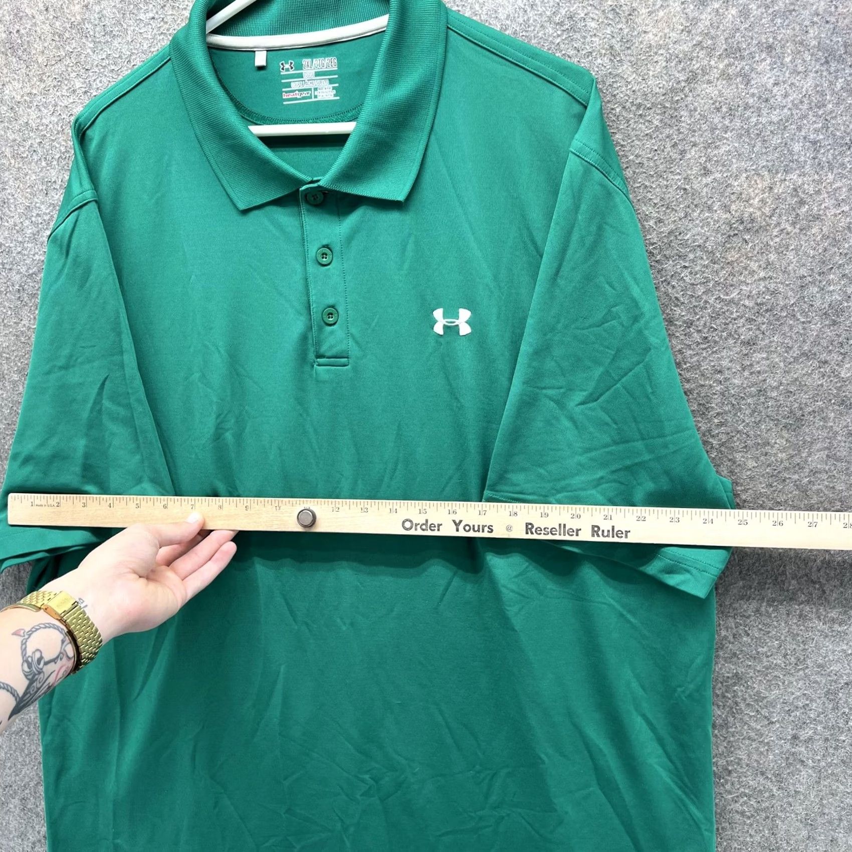 Under Armour Under Armour Polo Shirt Mens 2XL Green HeatGear Loose Fit Golf Athletic Polo Shirt Mens 2XL Green HeatGear Loose Fit Golf Athletic Size US XXL / EU 58 / 5 - 5 Thumbnail