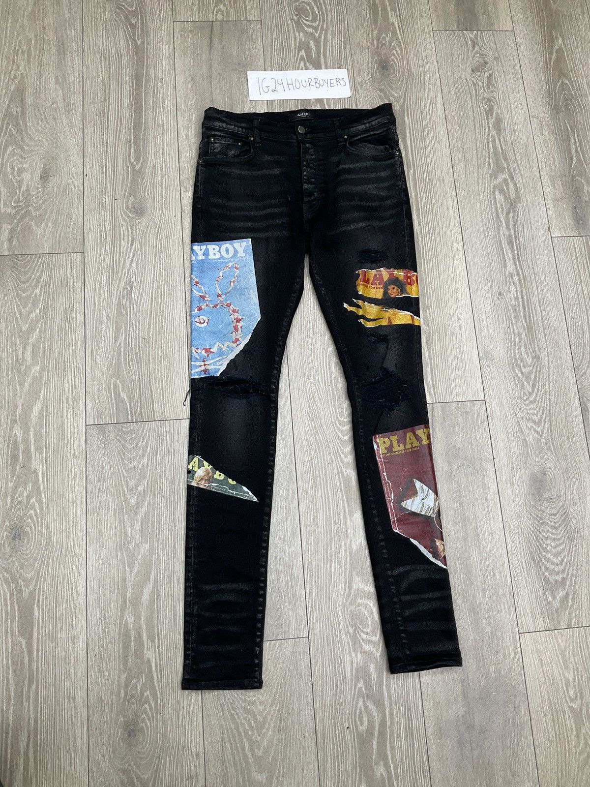 AMIRI playboyコラボ デニム ジーンズ 関税・送料込 AMIRI PLAYBOY MAGAZINE SKINNY ジーンズ (AMIRI