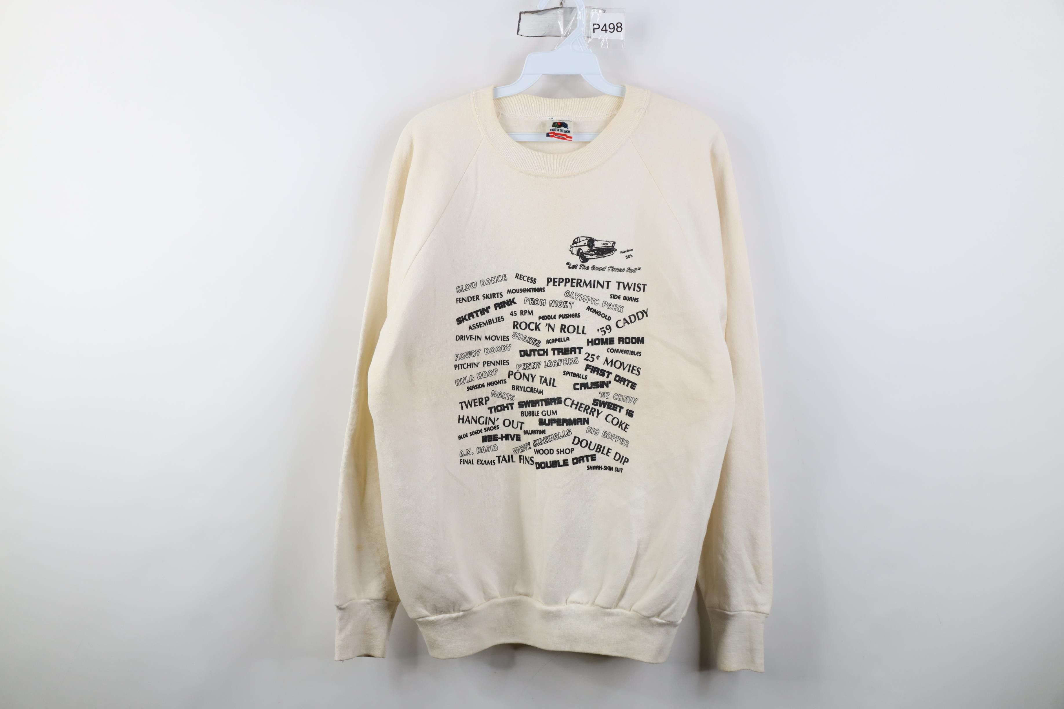 Vintage Vintage 90s Fabulous 50s Let the Good Times Roll Sweatshirt Size L / US 10 / IT 46 - 1 Thumbnail