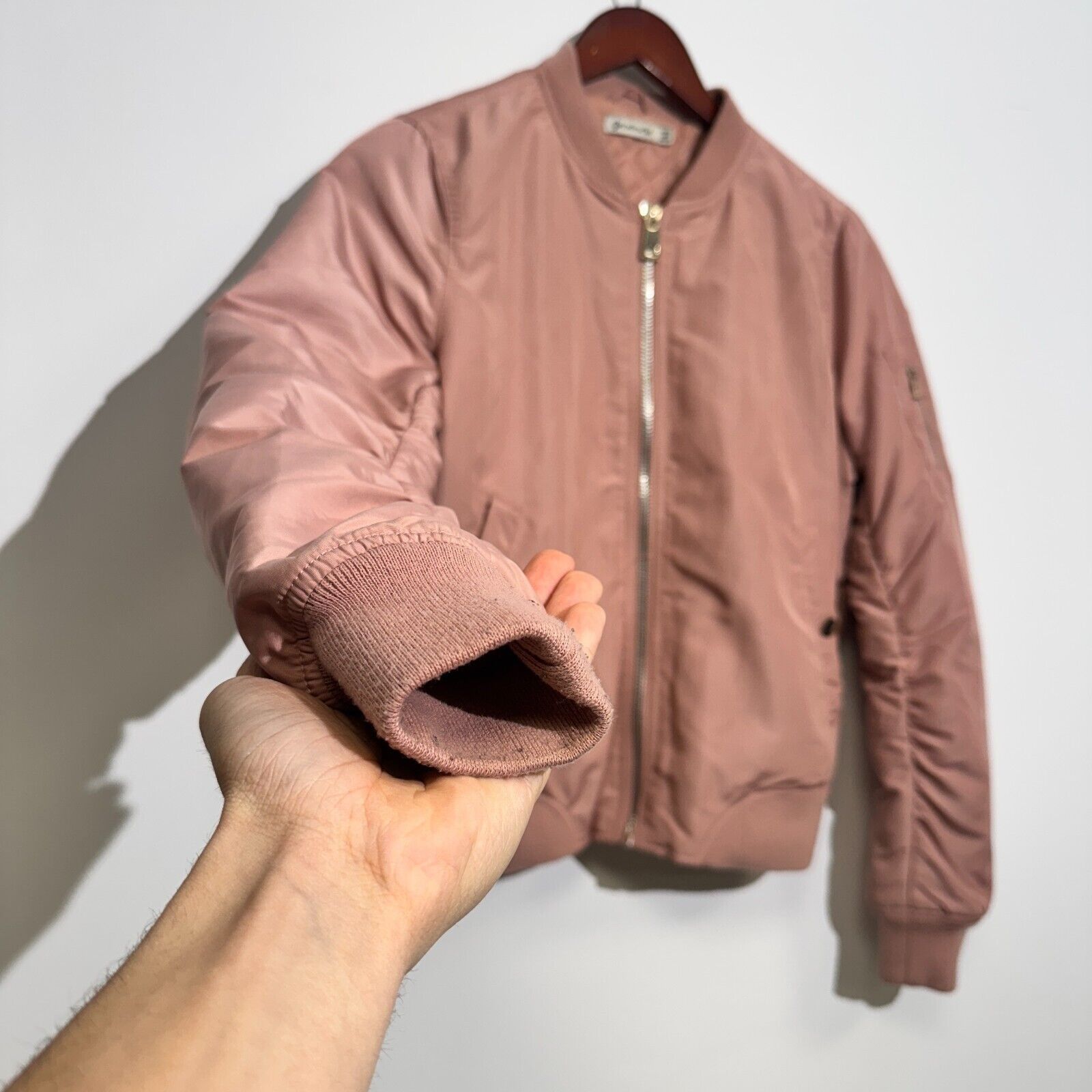 Vintage Vintage Unisex Pink Polyester Bomber Jacket Size S Washed Size US S / EU 44-46 / 1 - 5 Thumbnail