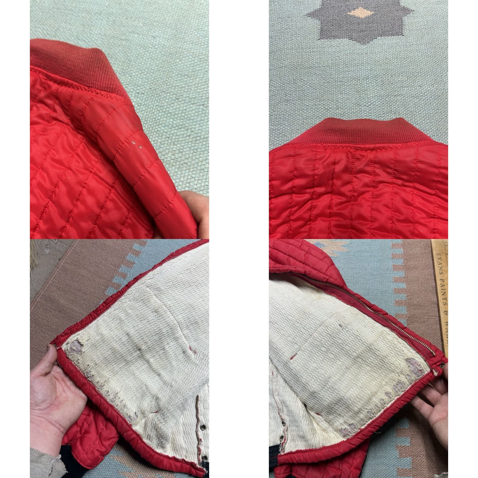 Vintage VINTAGE 60s quilted bomber jacket waffle knit thermal lined zip red men’s large Flight Jacket Mens Regular L Red Quilted Bomber / 60s Vintage Flight Size US L / EU 52-54 / 3 - 9 Thumbnail