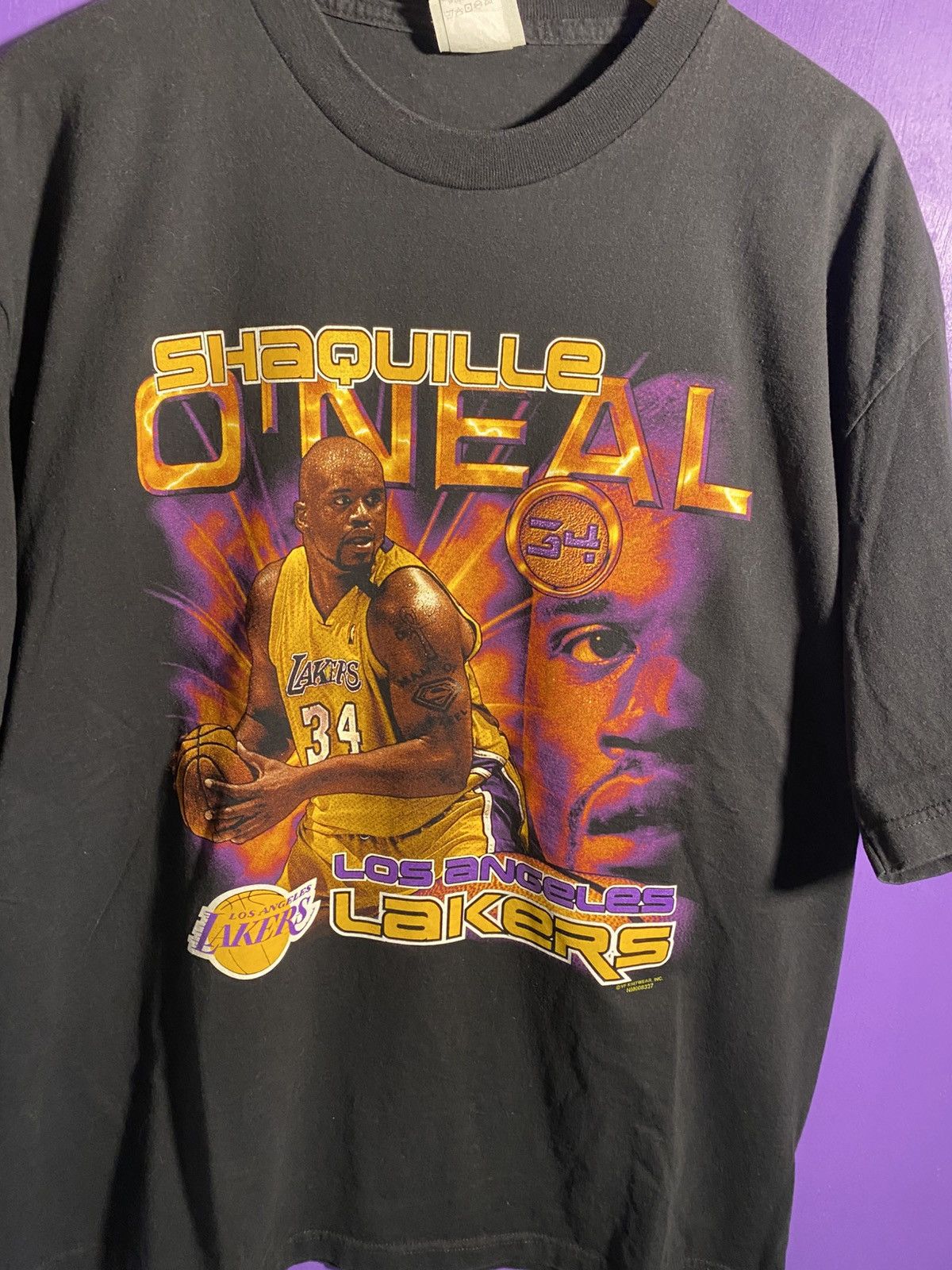 NBA Vintage 90s Los Angeles Lakers SHAQ coin tee Size US XL / EU 56 / 4 - 3 Thumbnail