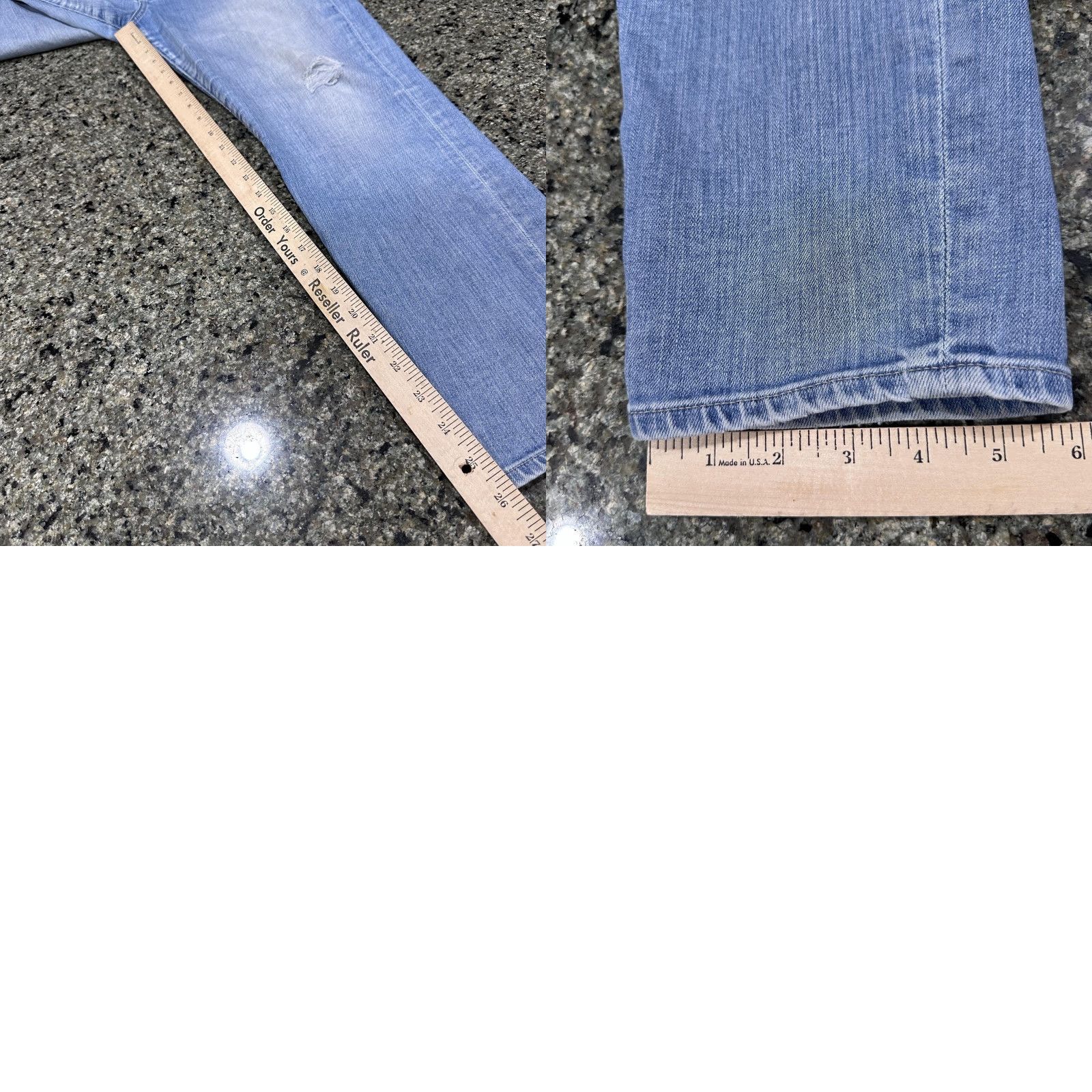 Denime BIG STAR 1974 Jeans Women 32 Light Wash Distressed Patch Stretch Denim Size 24" / US 00 / IT 34 - 8 Thumbnail