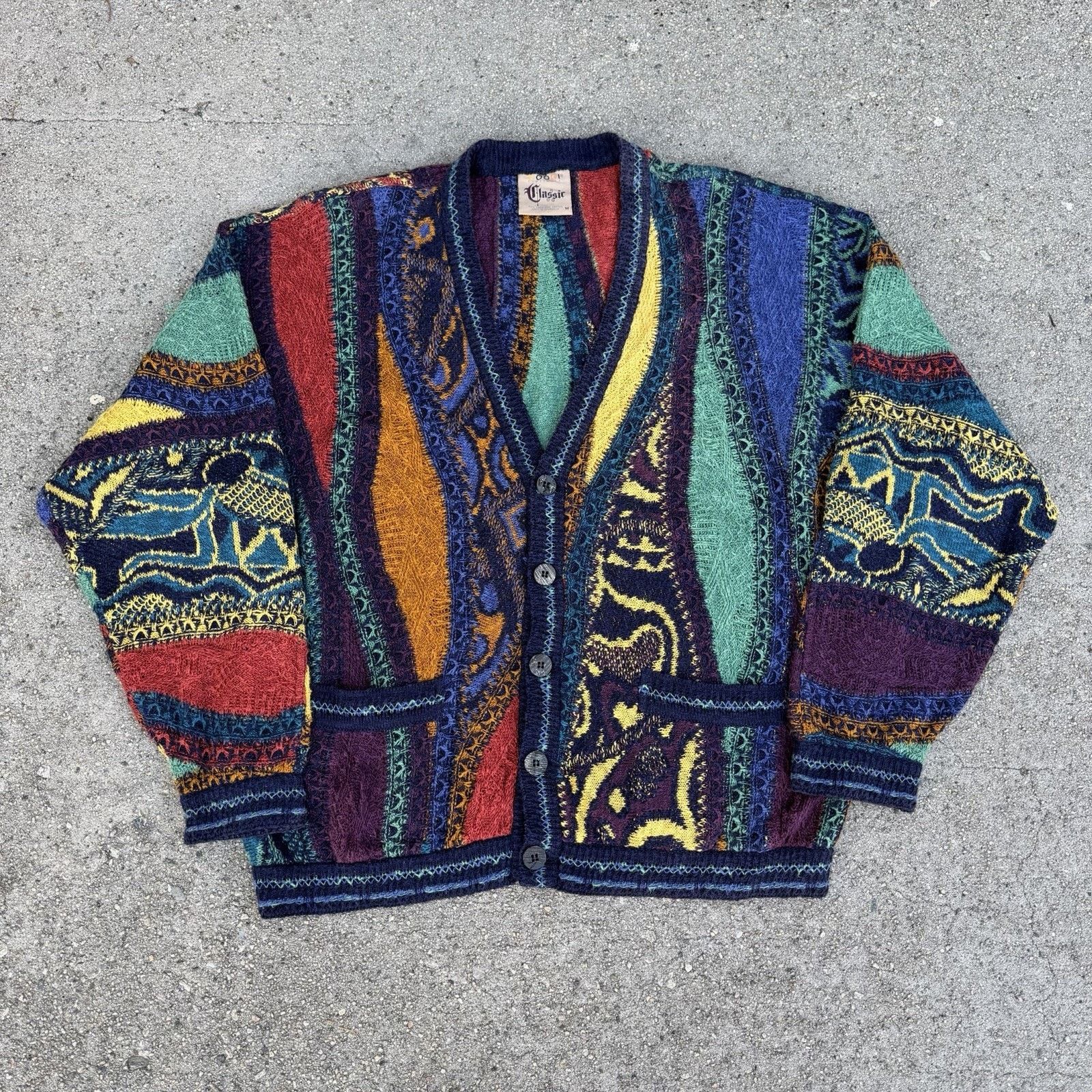 Coogi × Vintage Vintage Coogi Classic Cardigan Knit Sweater Biggie Cosby Size US M / EU 48-50 / 2 - 1 Thumbnail