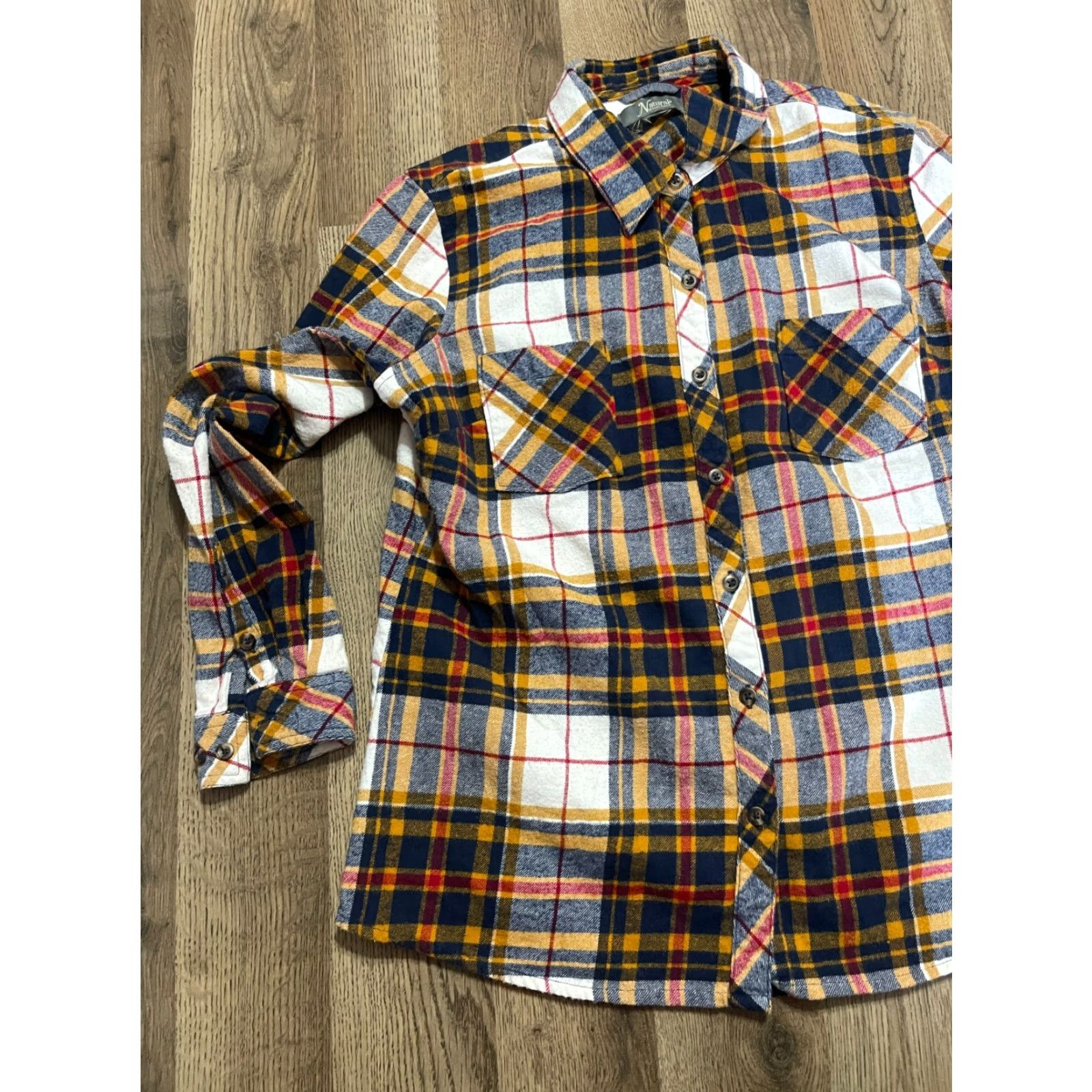 Vintage VINTAGE? No. Natural Reflections Shirt Women L Yellow Plaid Flannel Button-Up Reflective Nature 90s Size L / US 10 / IT 46 - 3 Thumbnail