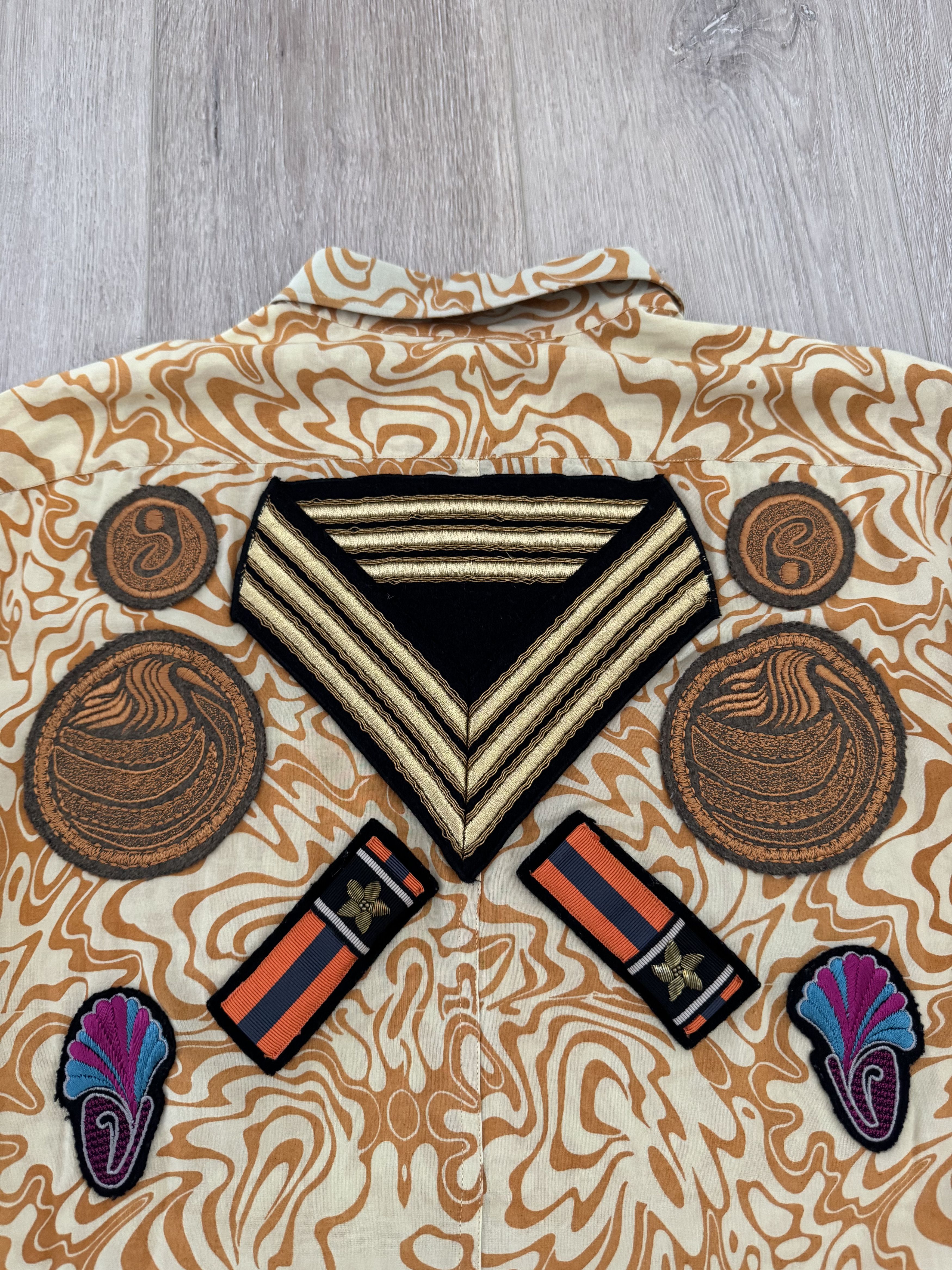 Dries Van Noten Dries Van Noten 2016 Military Patches Psychadelic Shirt Size US M / EU 48-50 / 2 - 9 Thumbnail