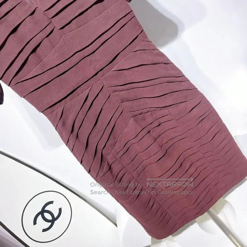 Burberry Burberry Summer Burgundy Silk Blend Dress. Size S / US 4 / IT 40 - 2 Thumbnail