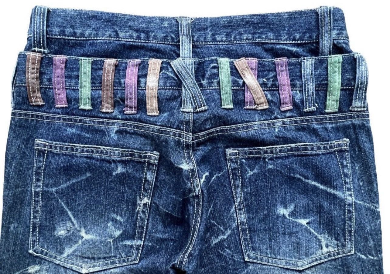 Japanese Brand Nylaus Double Waist Charcoal Distressed Denim Jeans 33x33 Size US 33 - 9 Thumbnail