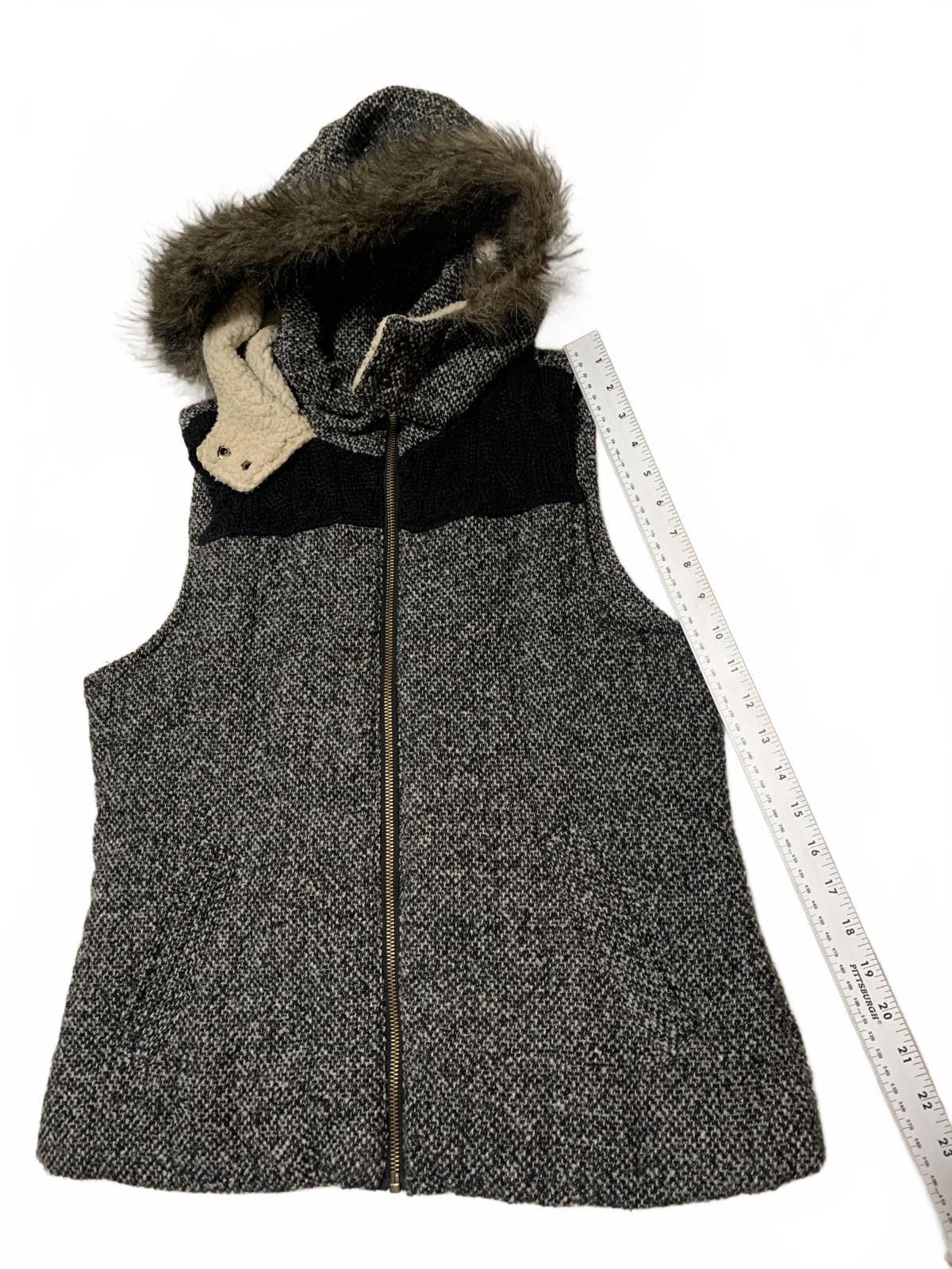 Other Y2K Faux Fur Vest Women's Size L Black Hooded Zip Up Size L / US 10 / IT 46 - 9 Thumbnail