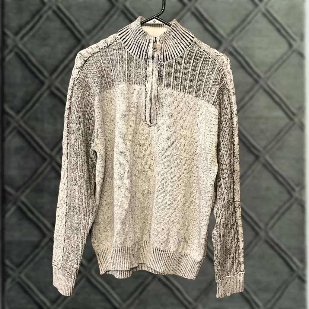 Vintage Buckle Sweater XL Pullover 1/4 Zip Gray Athletic Fit L/S collared K24 Size US XL / EU 56 / 4 - 1 Thumbnail