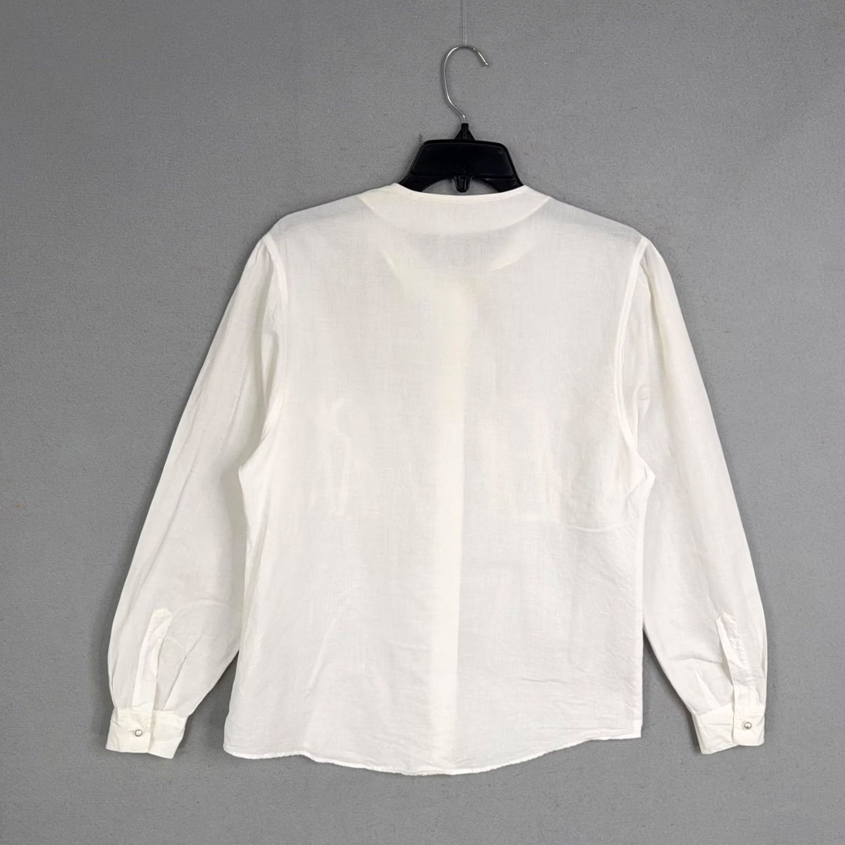 Vintage VINTAGE Otto Kern Shirt Womens 2 White Cotton Linen New York Rhinestone Top Size XS / US 0-2 / IT 36-38 - 7 Thumbnail