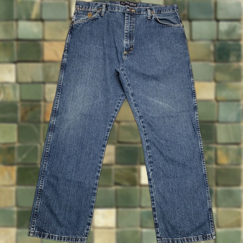 Wrangler Wrangler Jeans Mens 38x30 Blue Denim George Strait Western Cowboy Ranch Pants Size US 38 / EU 54 - 1 Thumbnail
