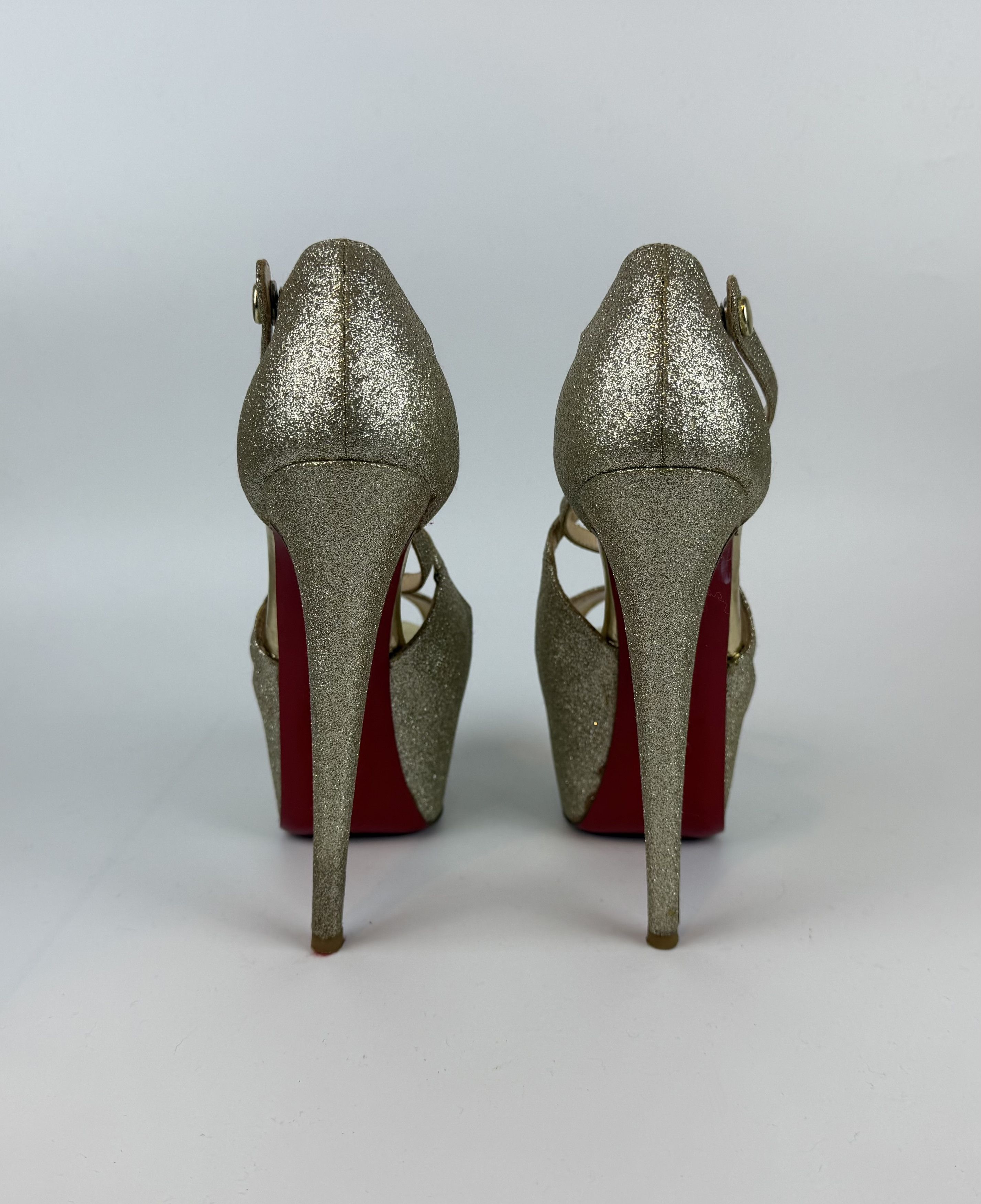 Christian Louboutin CHRISTIAN LOUBOUTIN EXAGONA GLITTER PLATFORM PUMPS Size US 6.5 / IT 36.5 - 7 Thumbnail