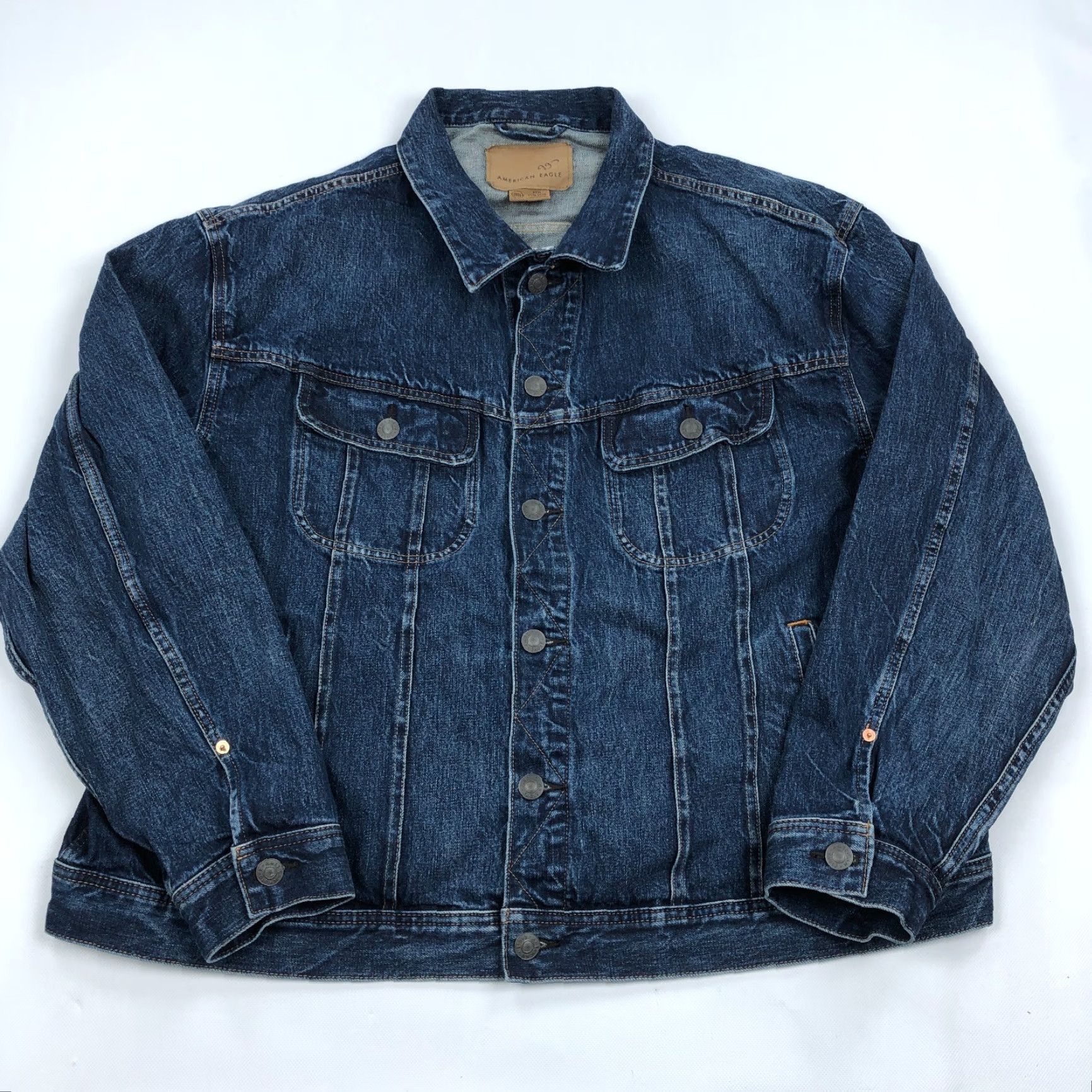 American Eagle Outfitters The Summer I Turned Pretty Cast + Crew Denim Jacket American Eagle Adult 3XL S3 Trucker Blue Mens Denim Jacket Size US XXL / EU 58 / 5 - 3 Thumbnail