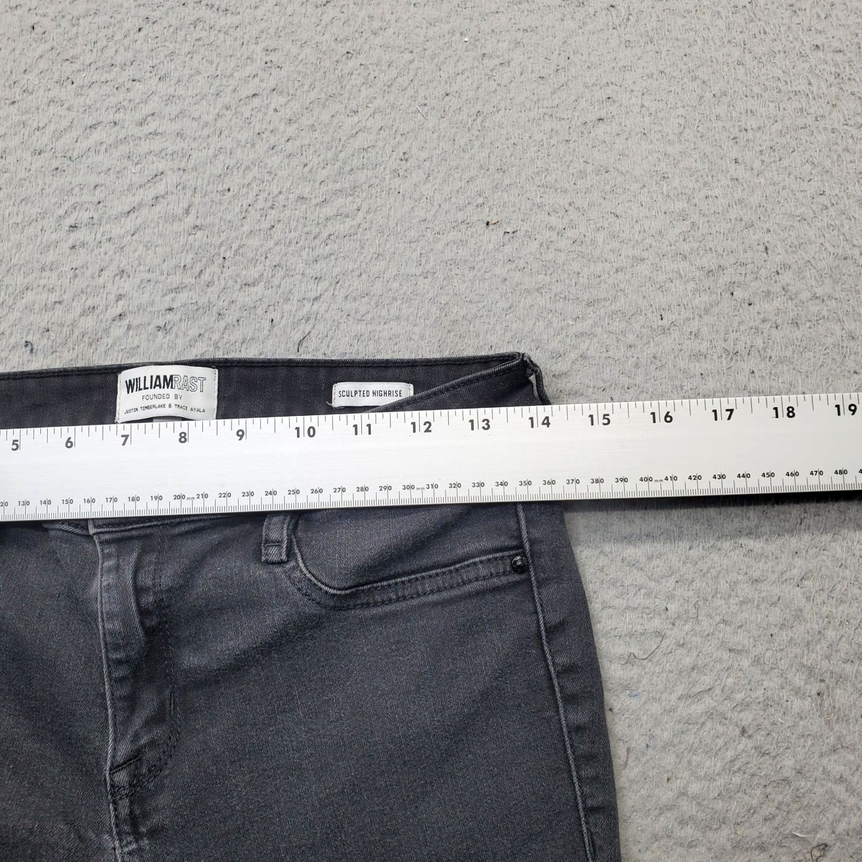 Vintage William Rast Womens 29 Black Denim Skinny Jeans High Rise Distressed Raw Hem Jeans Size 29" - 6 Thumbnail