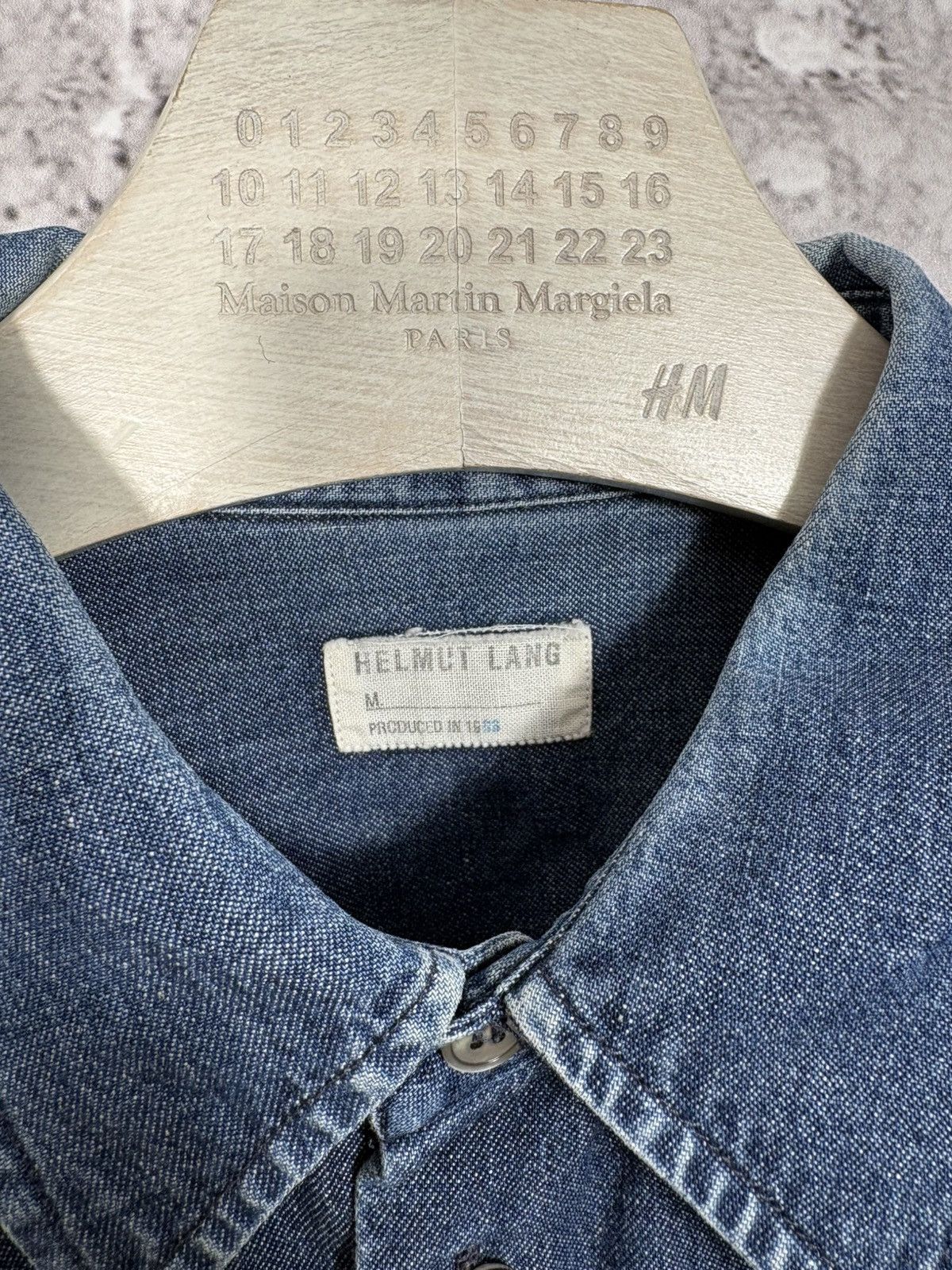 Helmut Lang 1998 Helmut Lang Utility Military Panel Shoulder Denim Shirt Size US S / EU 44-46 / 1 - 4 Thumbnail