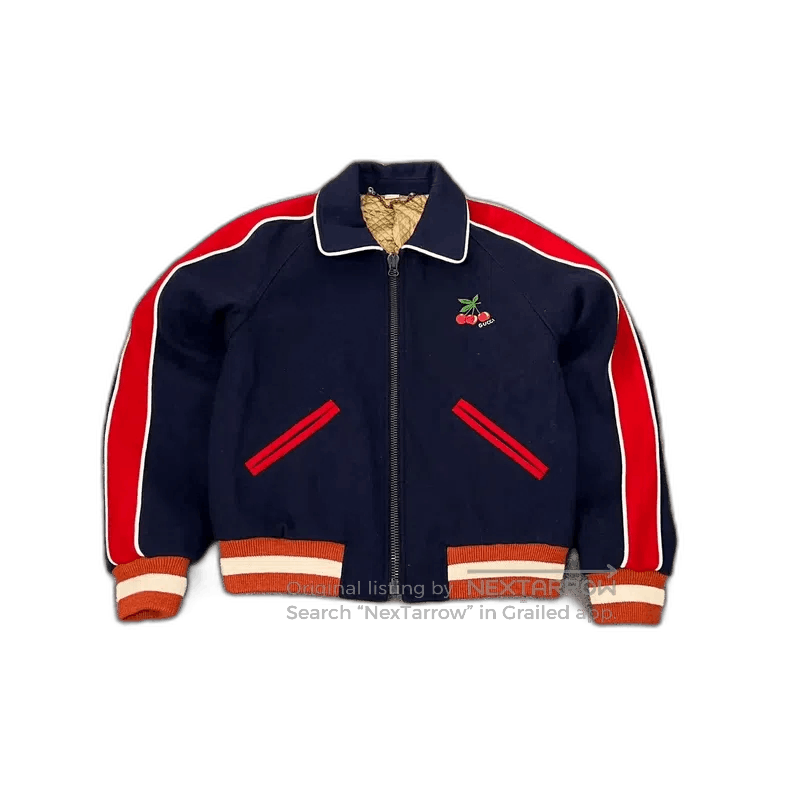 Gucci Gucci Cherry Baseball Jacket in Blue. Size US L / EU 52-54 / 3 - 1 Thumbnail