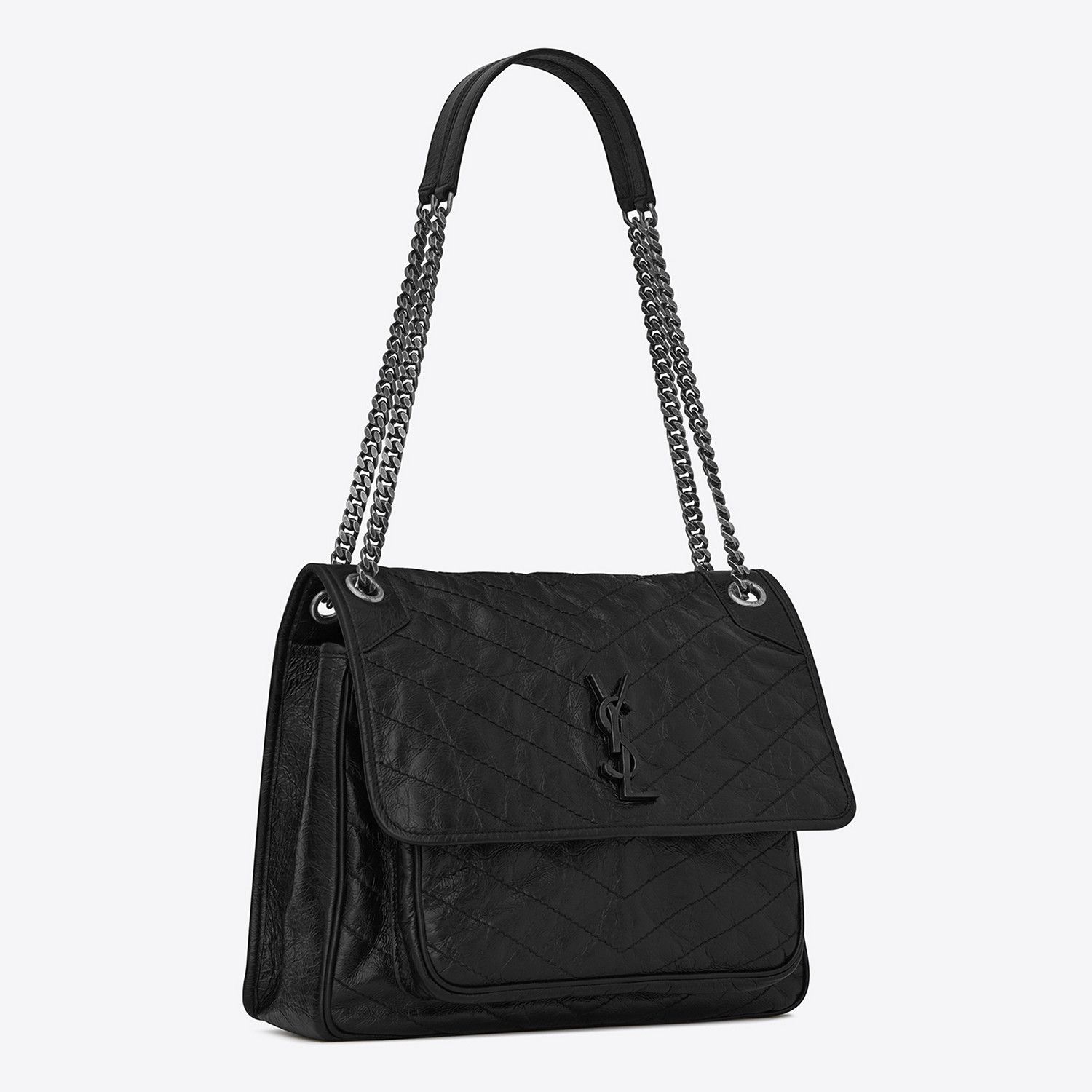 Saint Laurent Paris o1b1hav110125 Size: OS / Niki Large Vintage Leather Black Size ONE SIZE - 6 Thumbnail