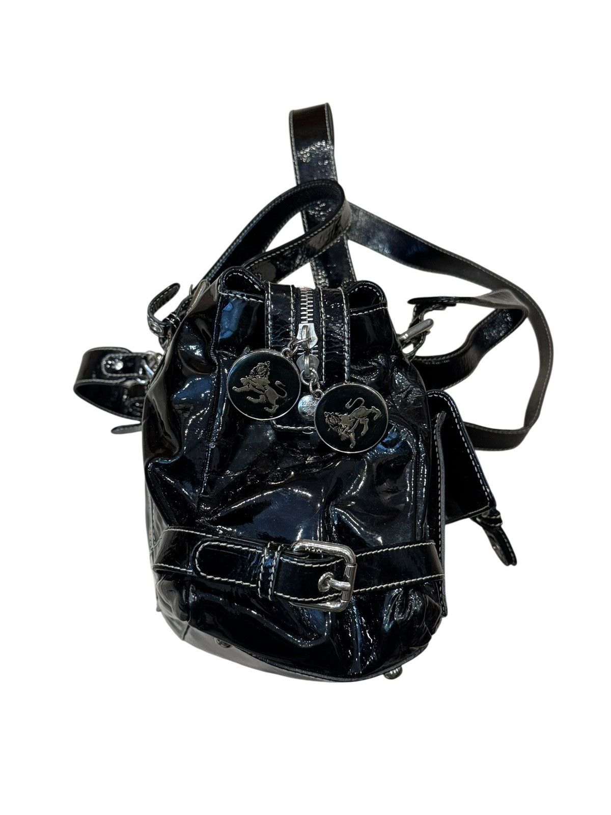 MCM MCM Boston Patent Leather Shiny Shoulder Strap Bag Handbag Size ONE SIZE - 7 Thumbnail
