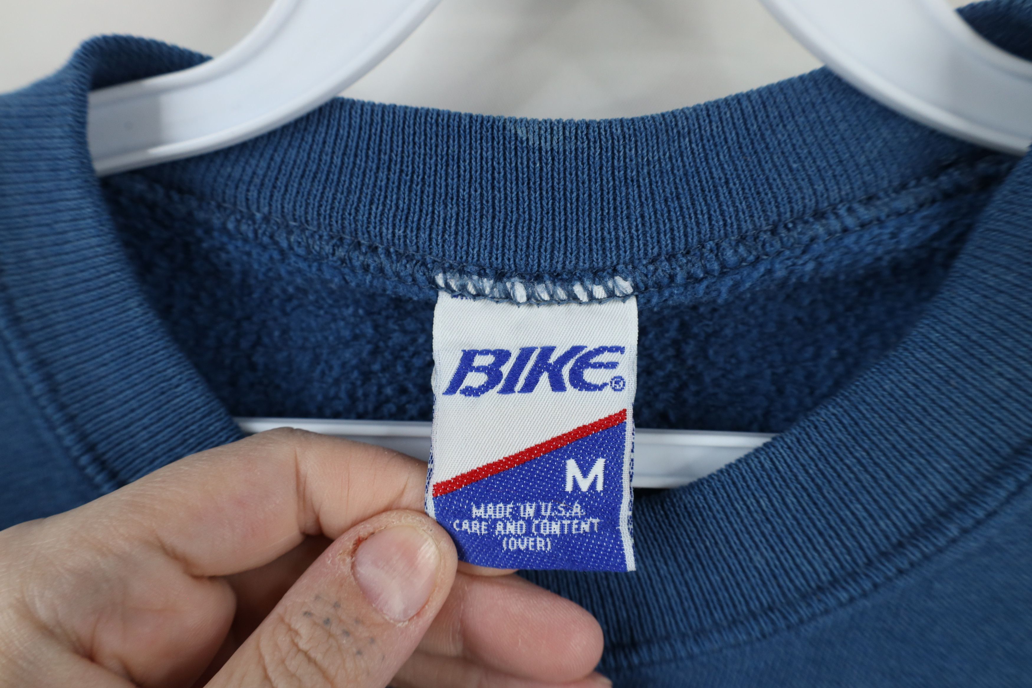 Vintage Vintage 90s Bike Blank Crewneck Sweatshirt Blue USA Size US M / EU 48-50 / 2 - 8 Thumbnail