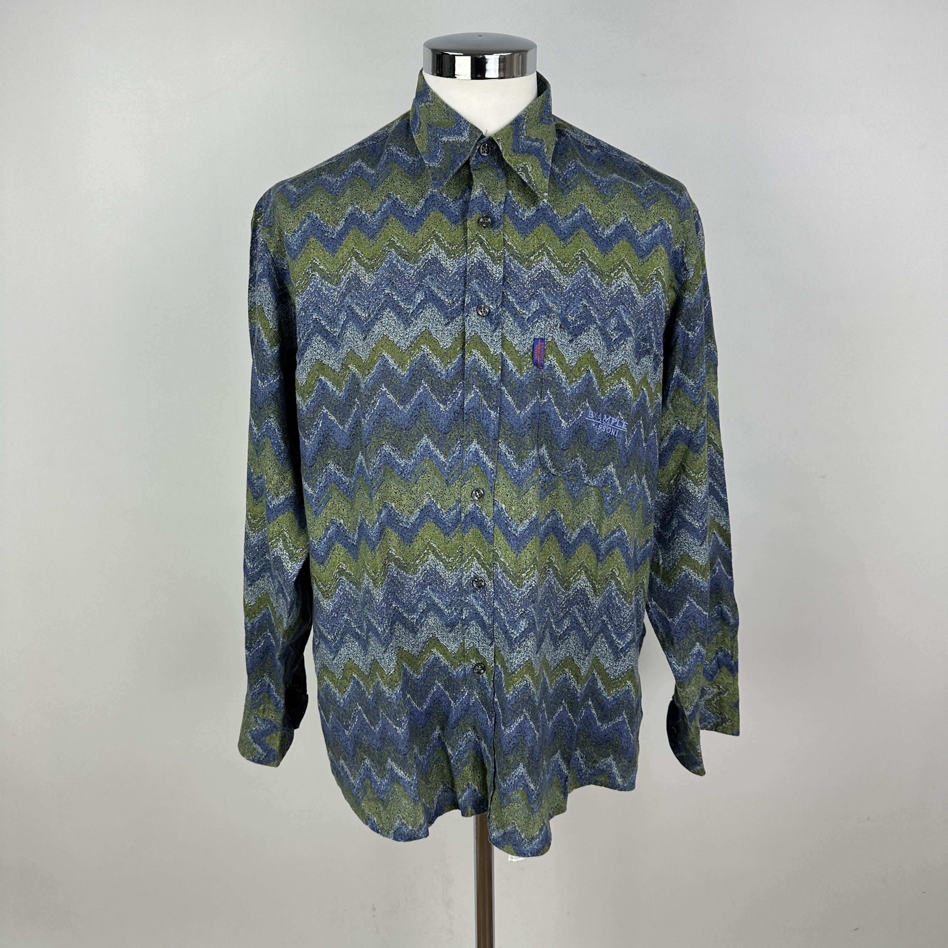 Missoni Camicia Example Missoni Fantasia Verde Blu – L Size US L / EU 52-54 / 3 - 1 Thumbnail