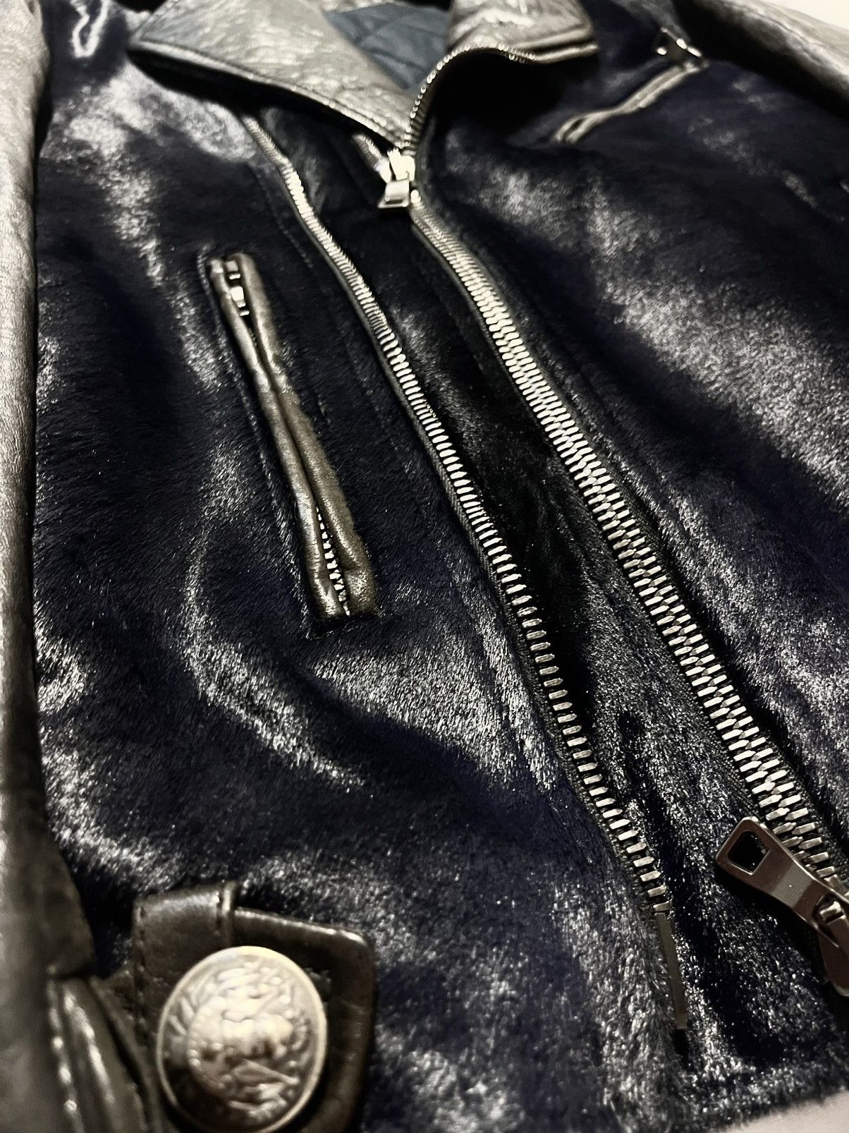 Balmain BALMAIN AW 2012 "MIDNIGHT BLUE" CALF SKIN/HAIR JACKET Size US S / EU 44-46 / 1 - 5 Thumbnail