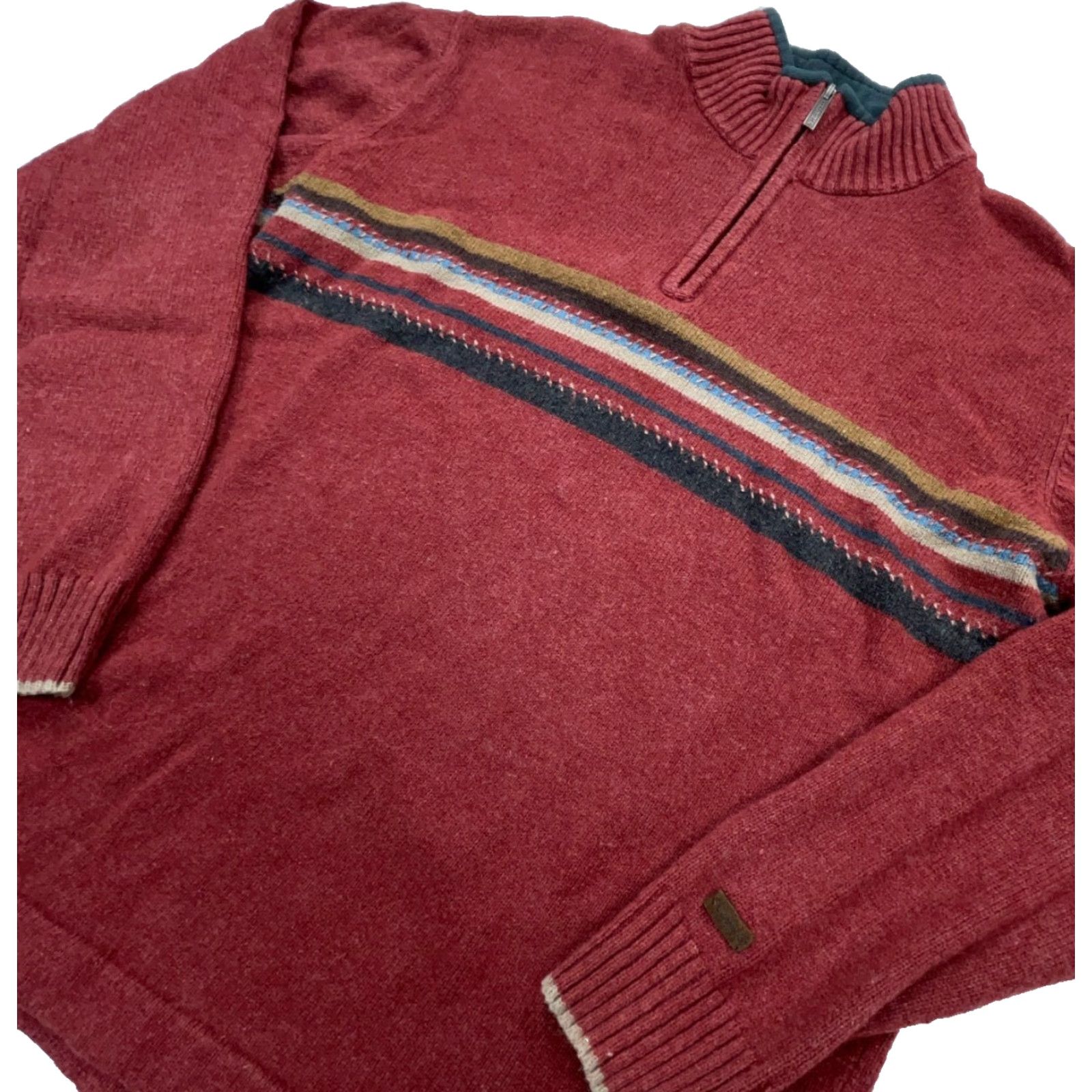 Vintage Columbia Sweater Men XL Red 1/4 Zip Knit Pullover - Classic Outdoor Size US XL / EU 56 / 4 - 2 Thumbnail