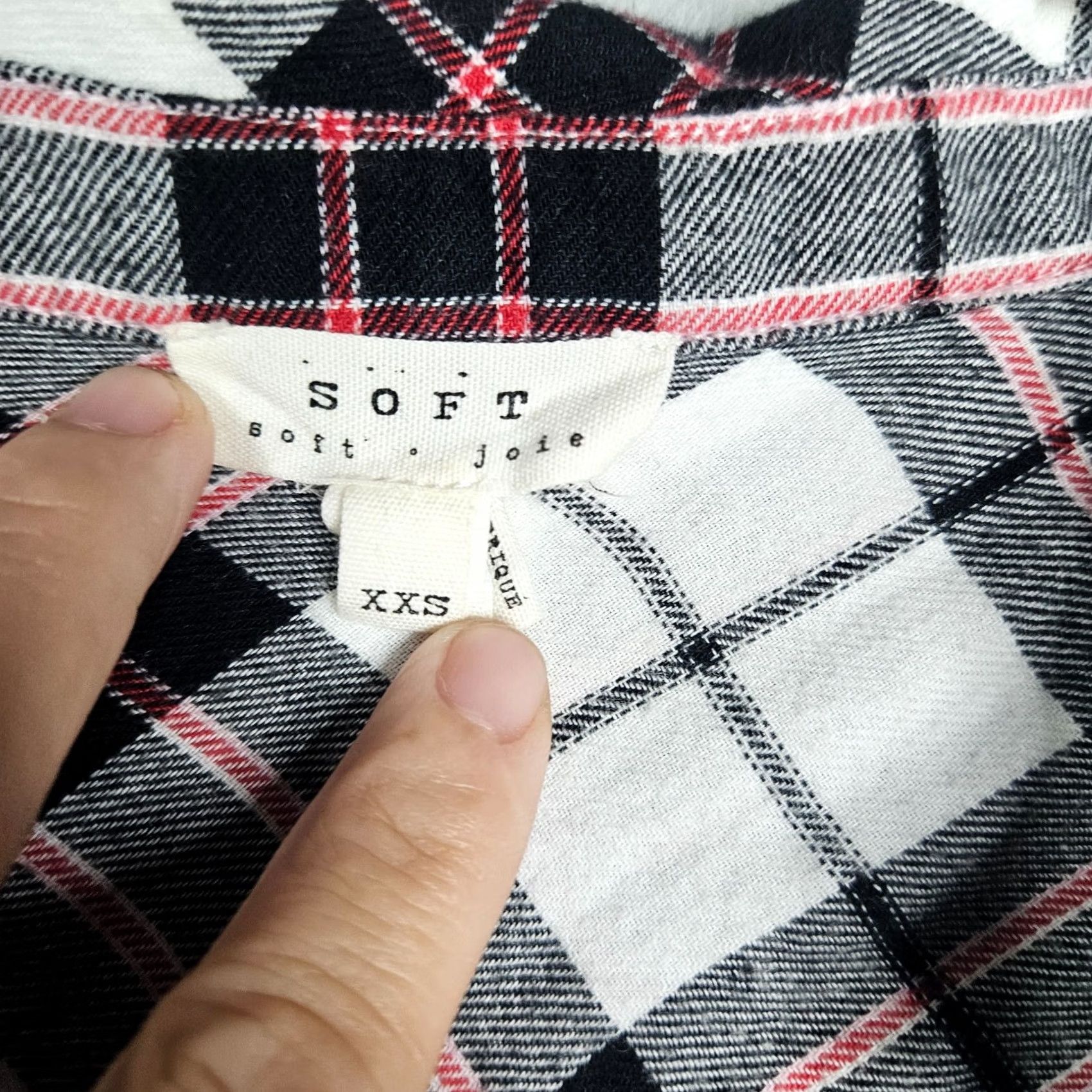 Joie SOFT JOIE Button-Up Shirt Plaid Cap Sleeve 100% Cotton Multicolor XS S Regular Womens Boy? Size S / US 4 / IT 40 - 4 Thumbnail