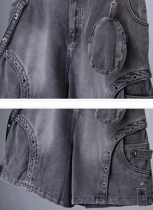 Other Punk Streetwear Cargo Multi Pockets Denim Shorts Size US 32 / EU 48 - 9 Thumbnail