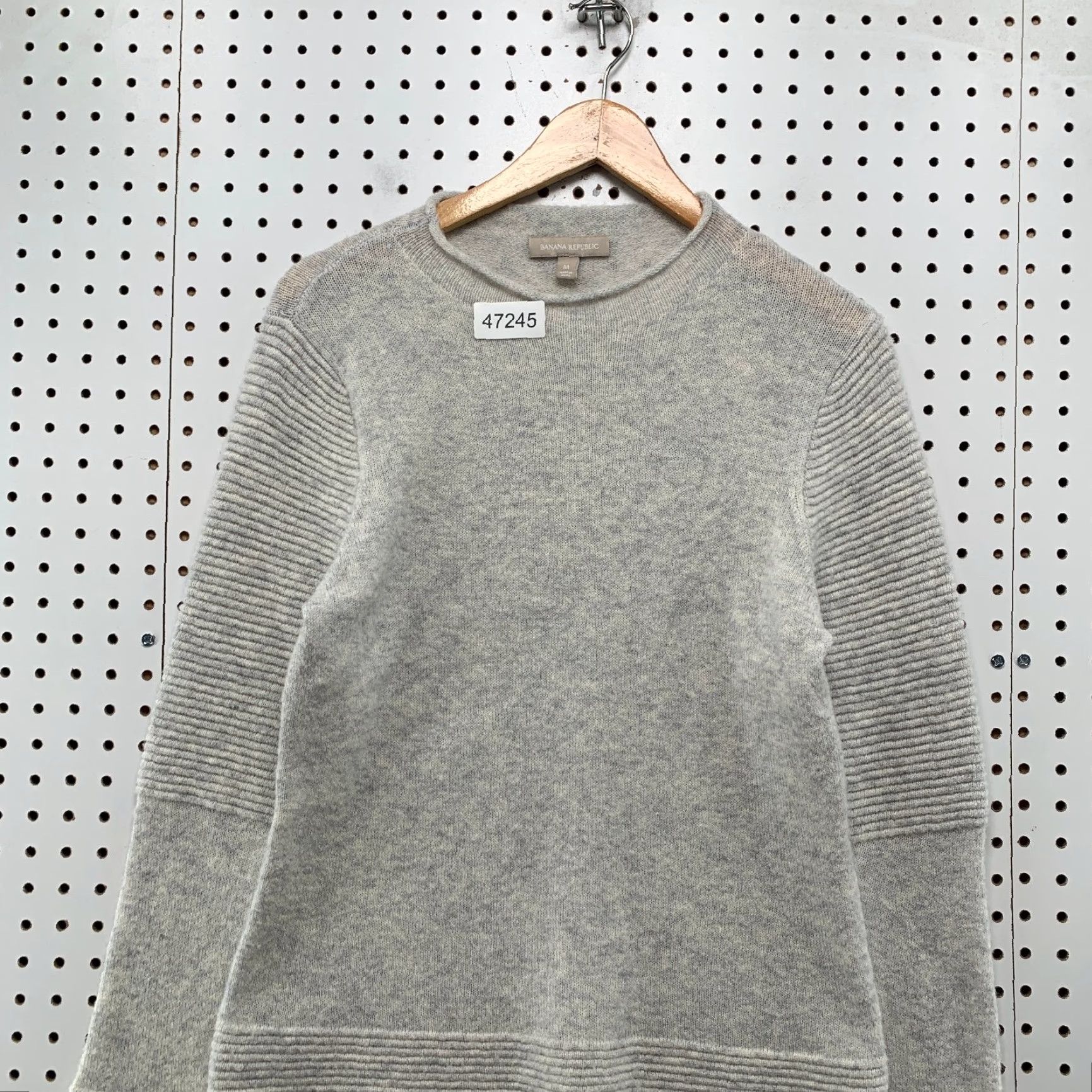 Banana Republic Banana Republic Merino Wool Alpaca Sweater Womens M Gray Mock Neck Ribbed Sleeve Pullover Knit Medium Womens Size M / US 6-8 / IT 42-44 - 5 Thumbnail
