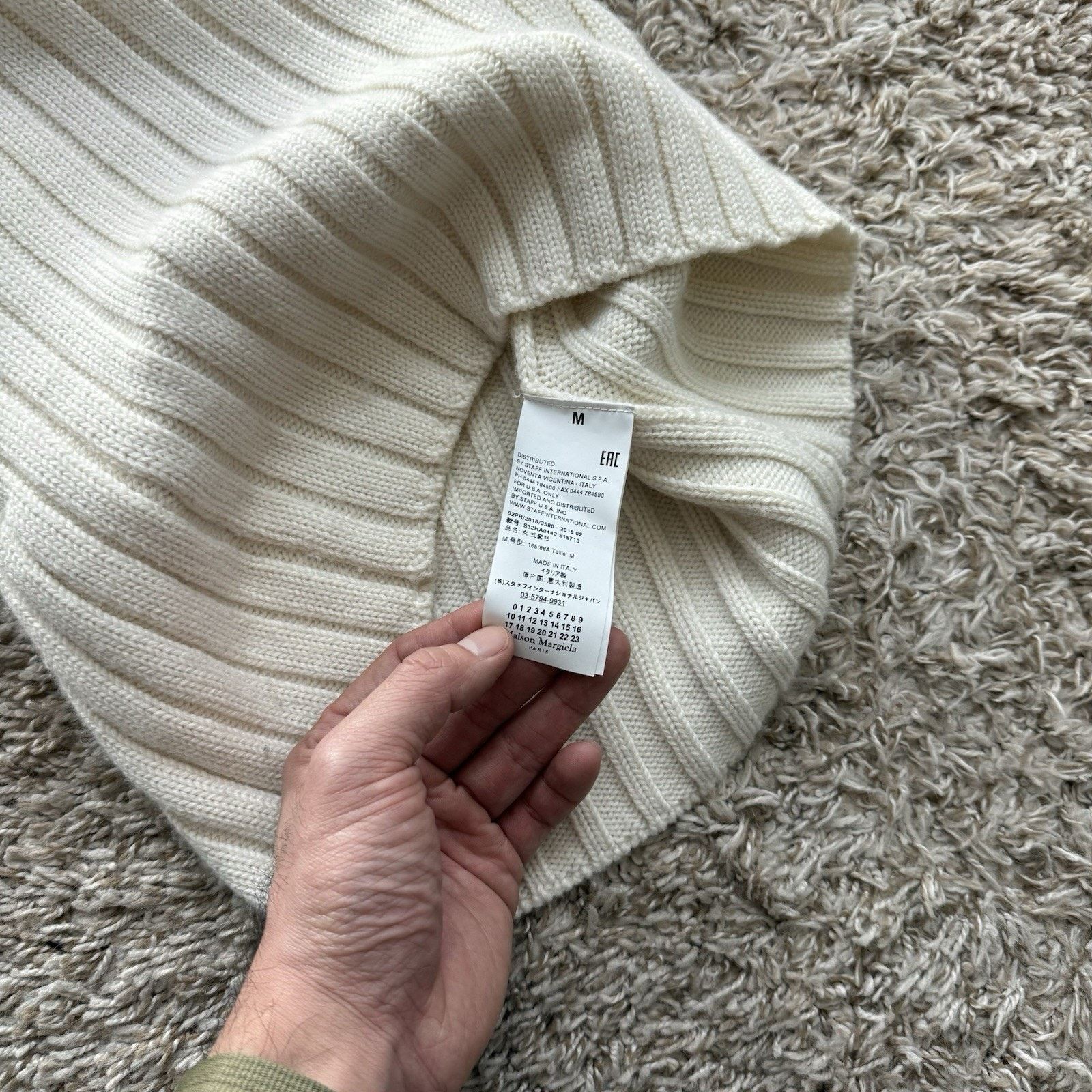 MM6 × Maison Margiela MM6 Maison Margiela Ribbed Off White Roll Neck Sweater Size M / US 6-8 / IT 42-44 - 4 Thumbnail