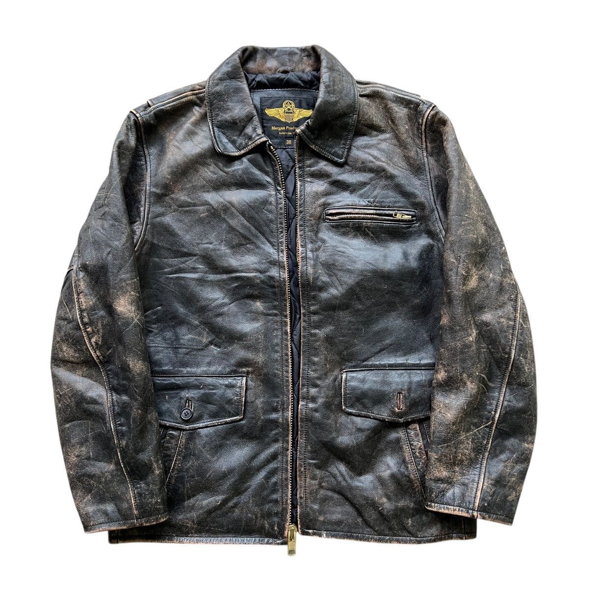 Vintage Vintage Morgan Productions Patina Leather Jacket Size US M / EU 48-50 / 2 - 5 Thumbnail