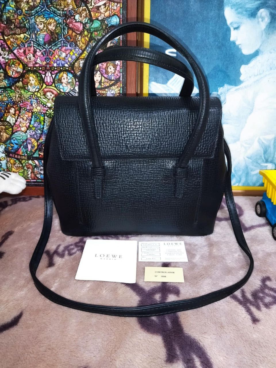 Loewe Loewe Logo Embossed Two-way Hand bag Shoulder Black Vintage Size ONE SIZE - 1 Thumbnail