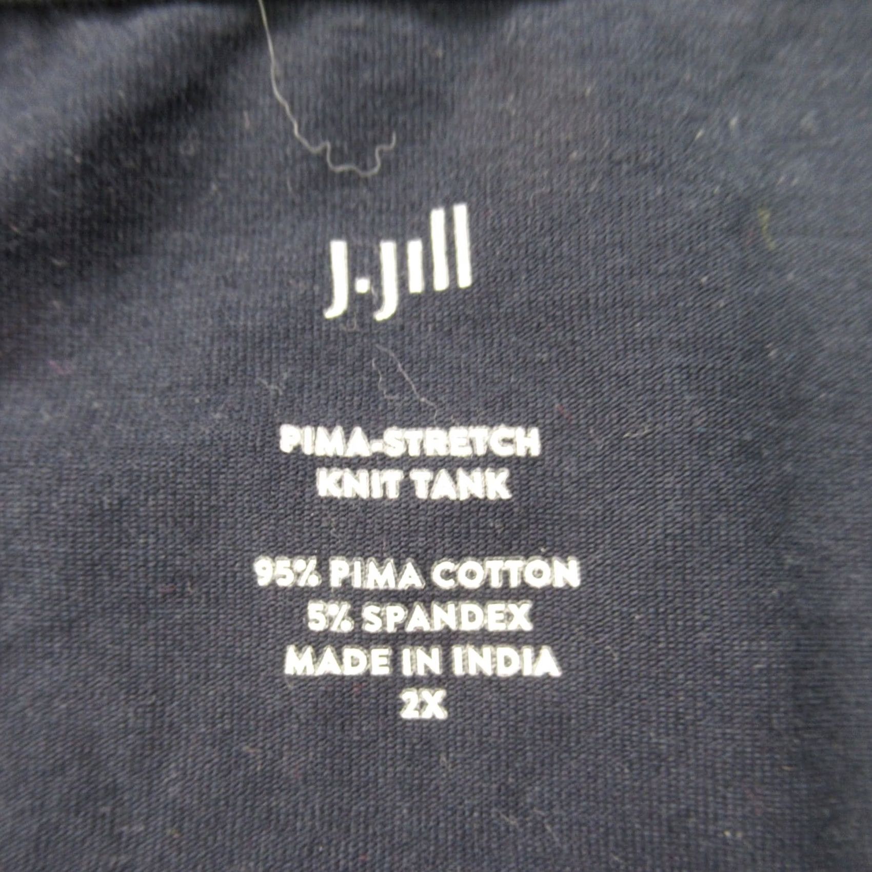 J. Jill J Jill Shirt Womens 2X Sleeveless Lightweight Casual Crew Neck Black Tank Knit Cotton Blend Vintage-None Size XXL / US 16-18 / IT 52-54 - 3 Thumbnail